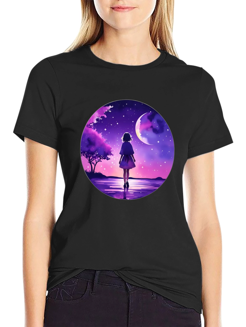 Anime Moonlit Walk Graphic Tee