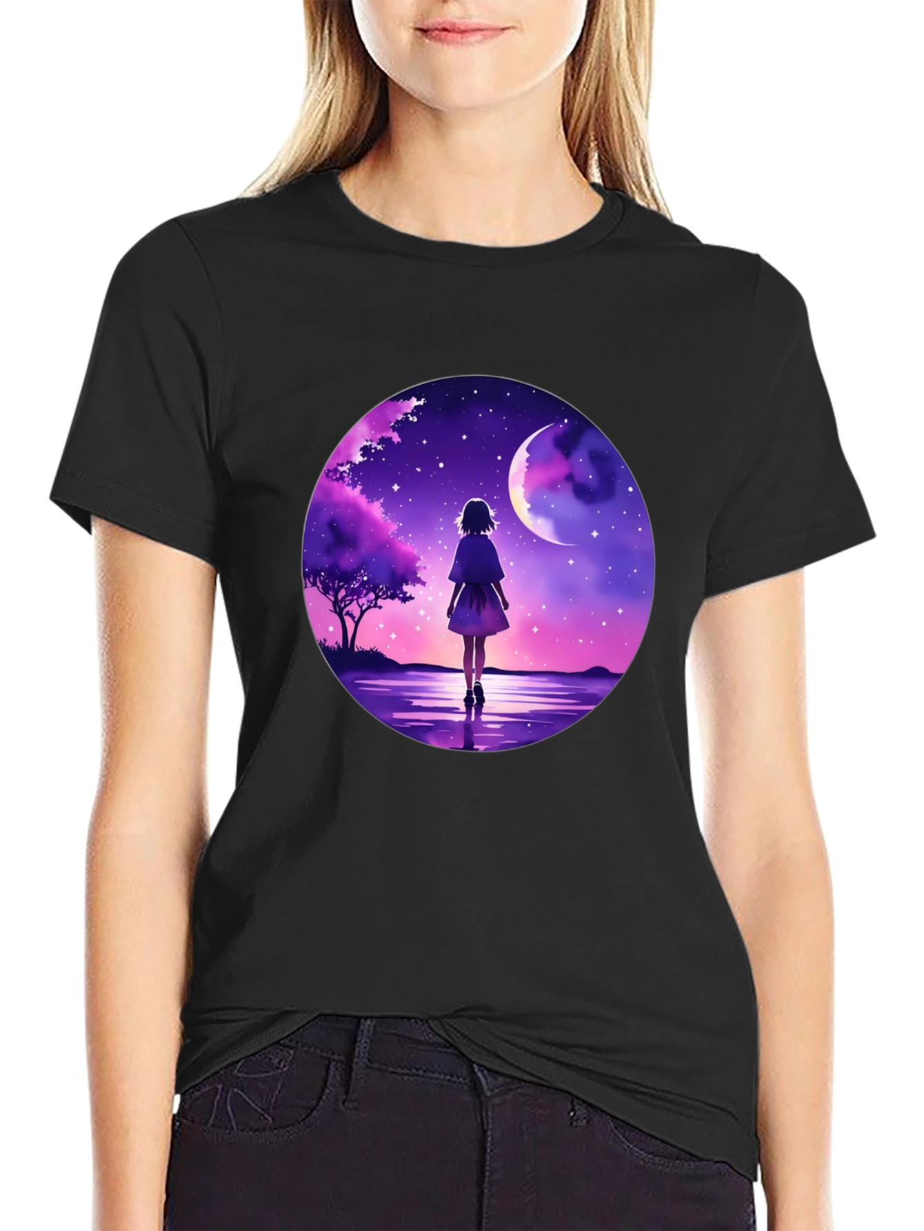 Anime Moonlit Walk Graphic Tee