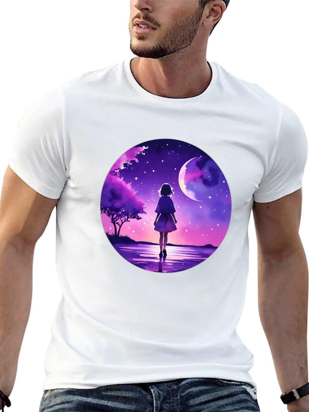 Anime Moonlit Walk Graphic Tee