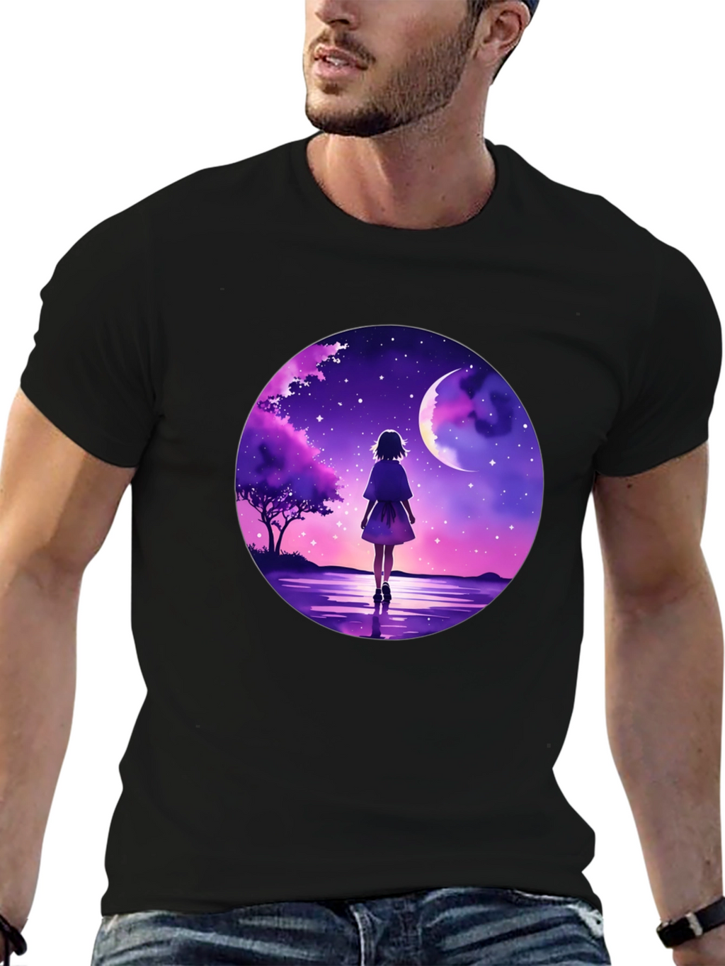 Anime Moonlit Walk Graphic Tee
