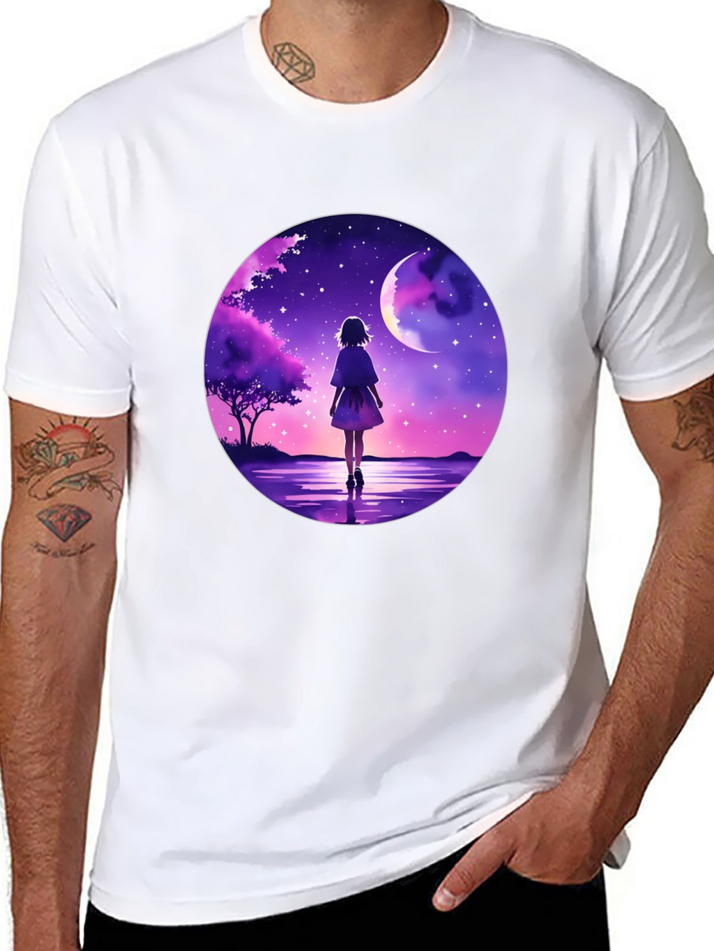 Anime Moonlit Walk Graphic Tee
