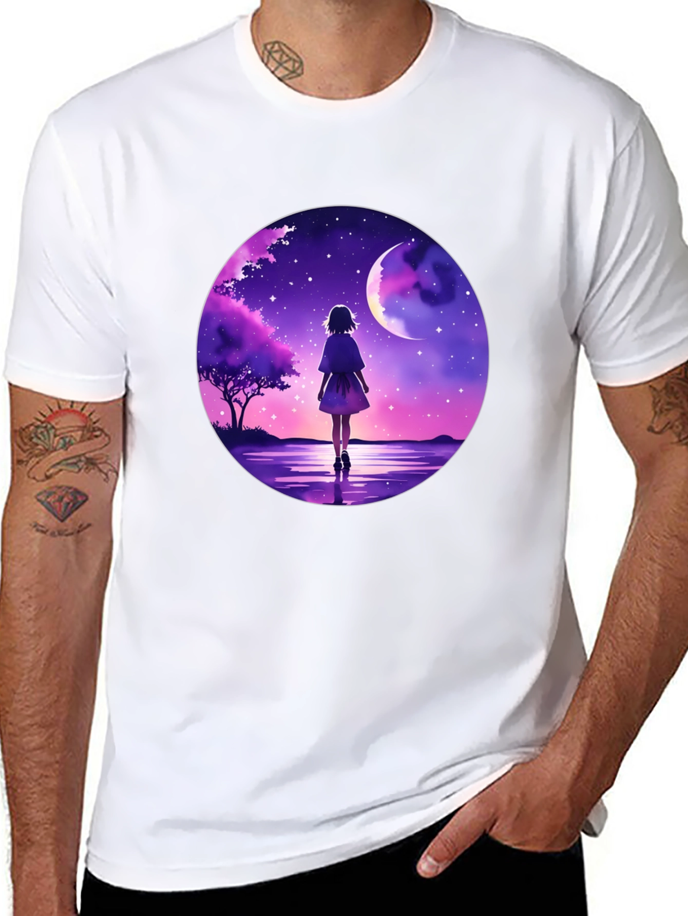 Anime Moonlit Walk Graphic Tee