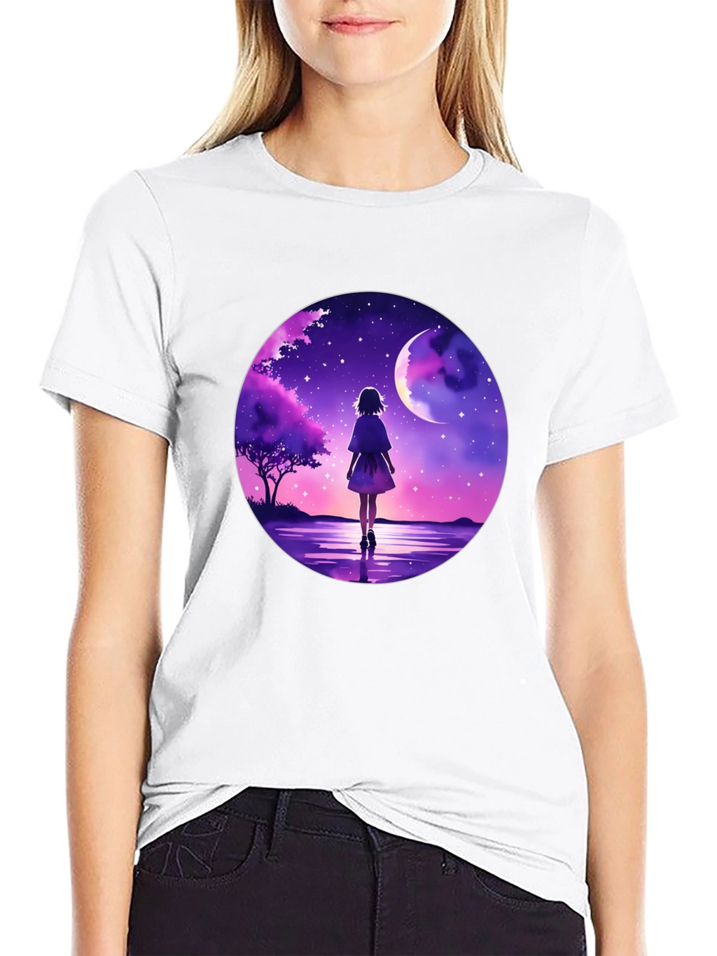 Anime Moonlit Walk Graphic Tee