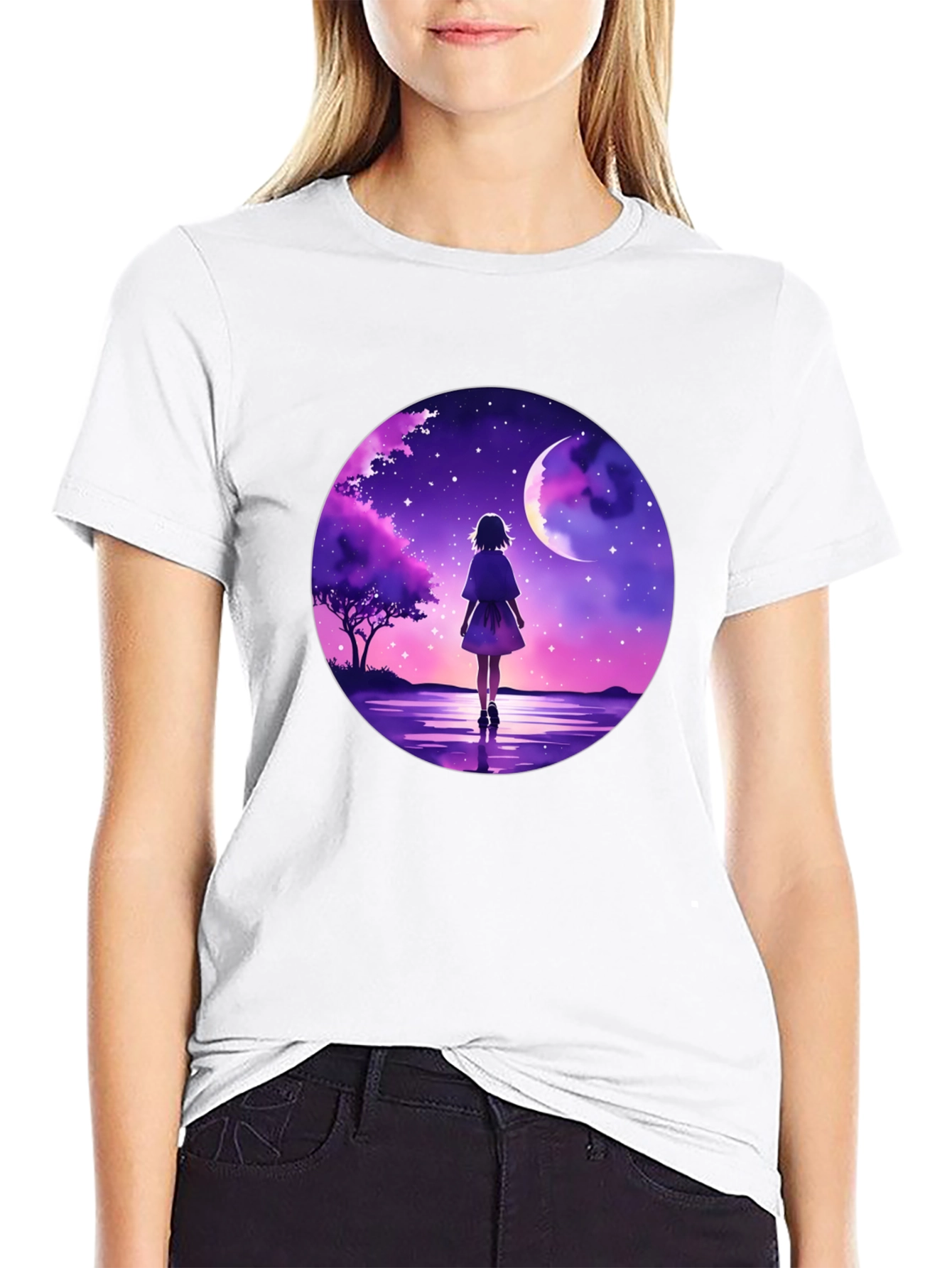Anime Moonlit Walk Graphic Tee