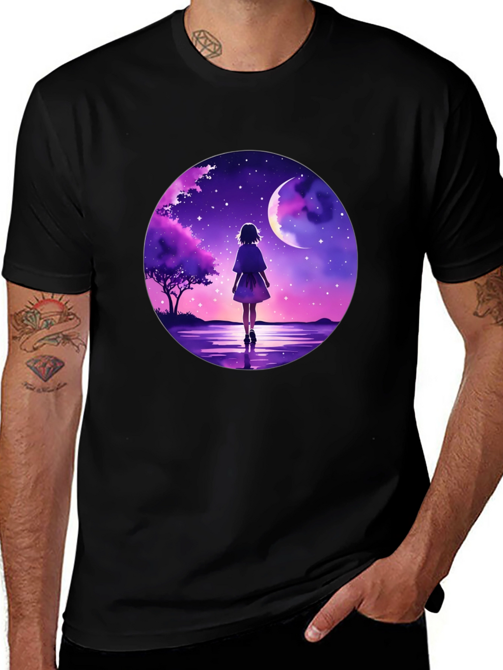 Anime Moonlit Walk Graphic Tee