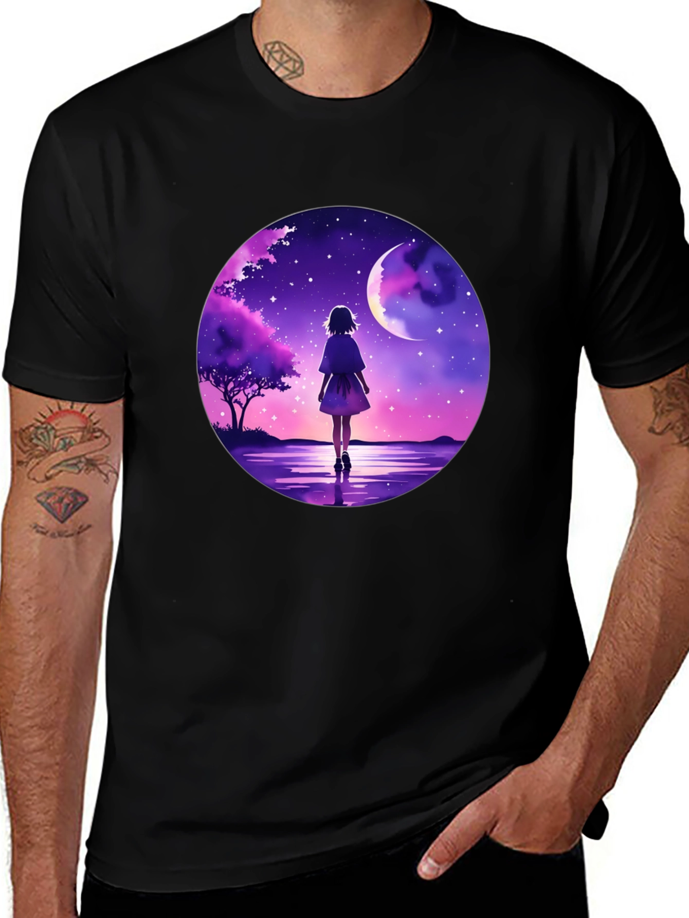 Anime Moonlit Walk Graphic Tee