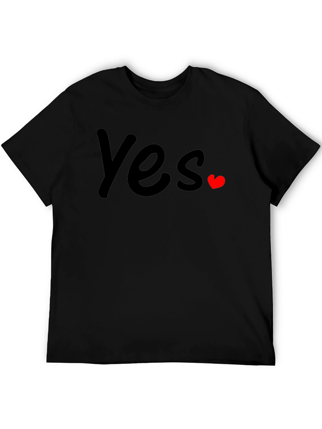 Yes with Heart Graphic T-Shirt - Casual Wear