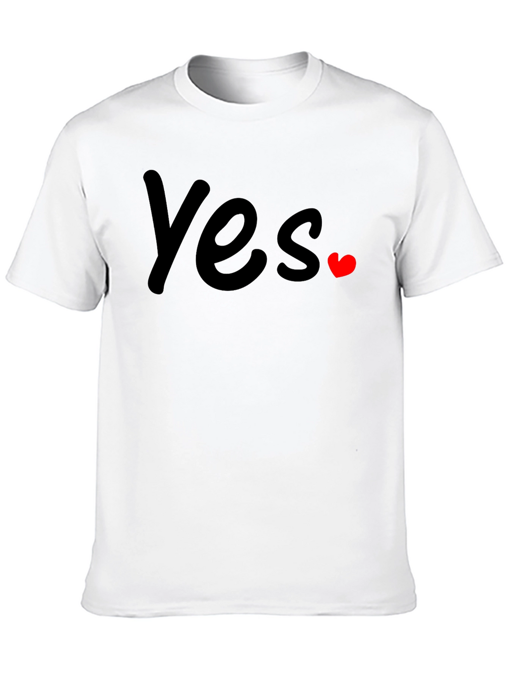 Yes with Heart Graphic T-Shirt - Casual Wear