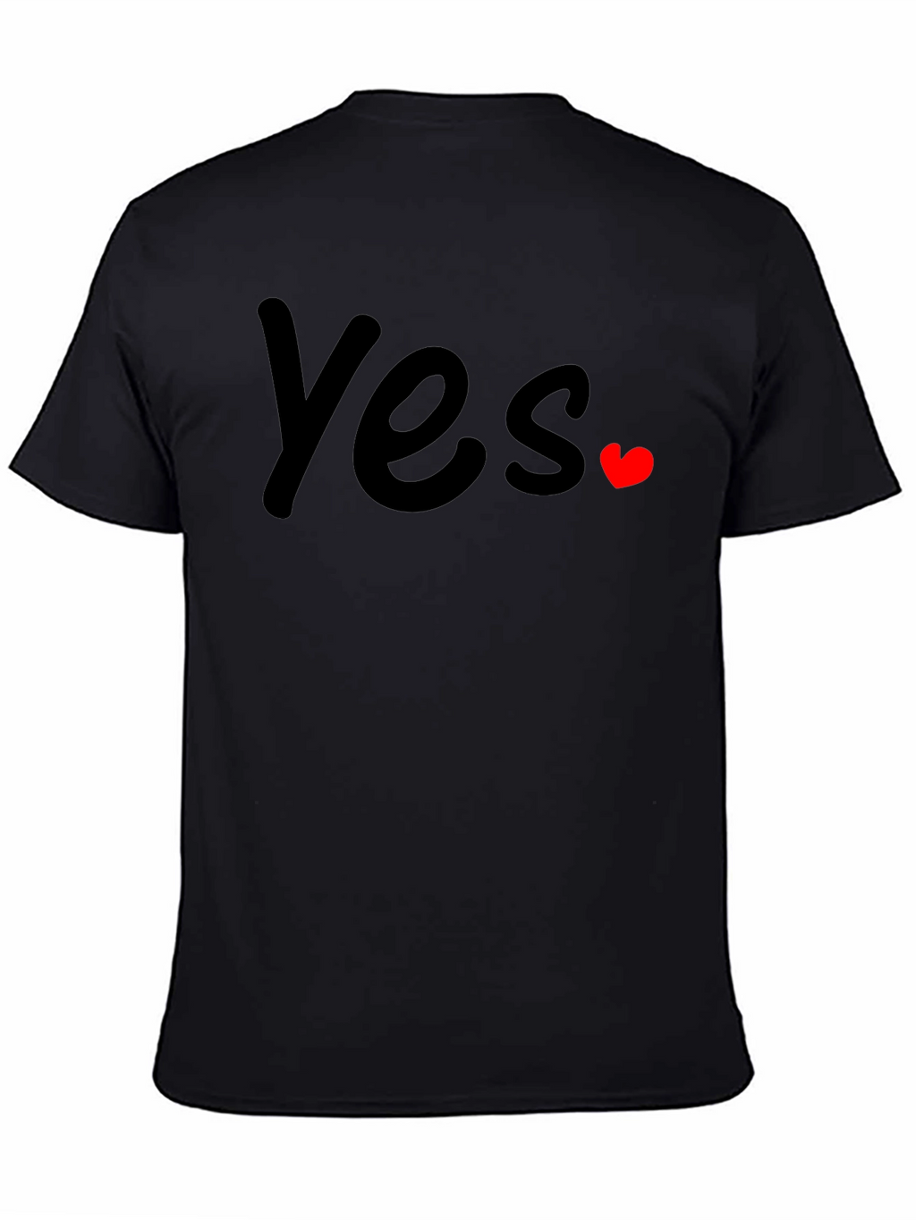 Yes with Heart Graphic T-Shirt - Casual Wear