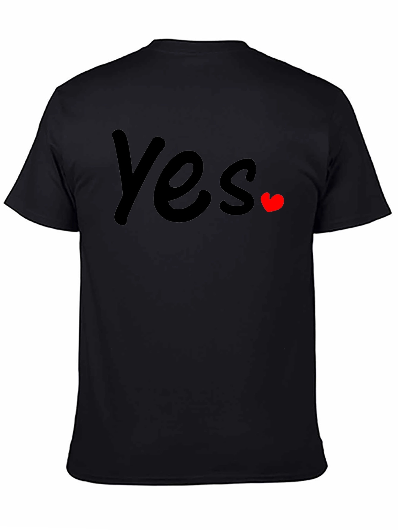 Yes with Heart Graphic T-Shirt - Casual Wear
