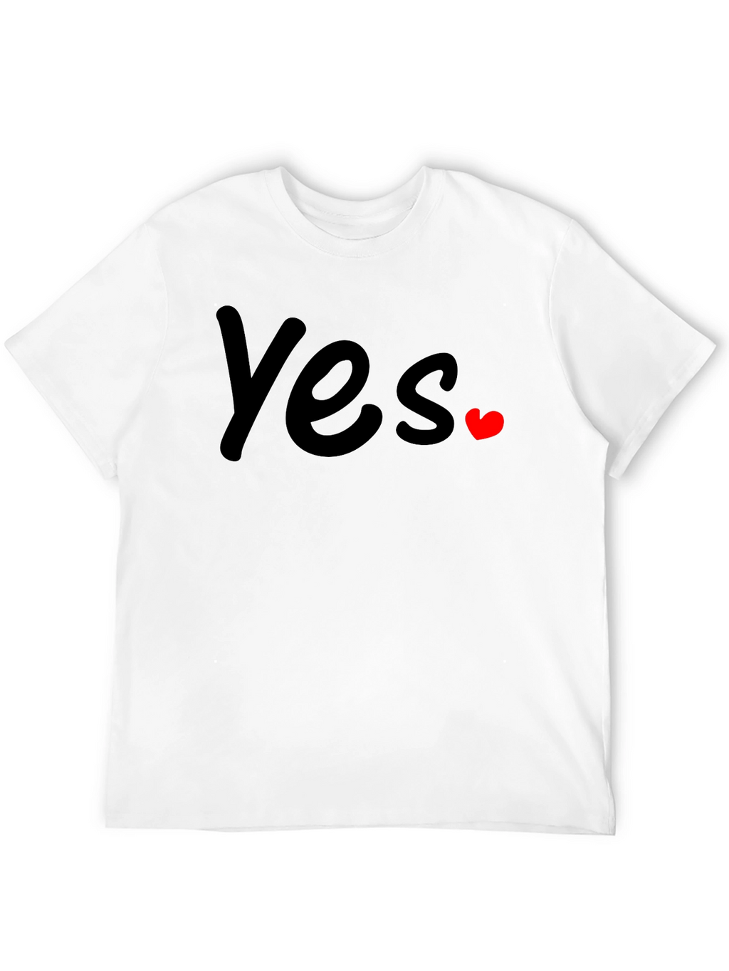 Yes with Heart Graphic T-Shirt - Casual Wear