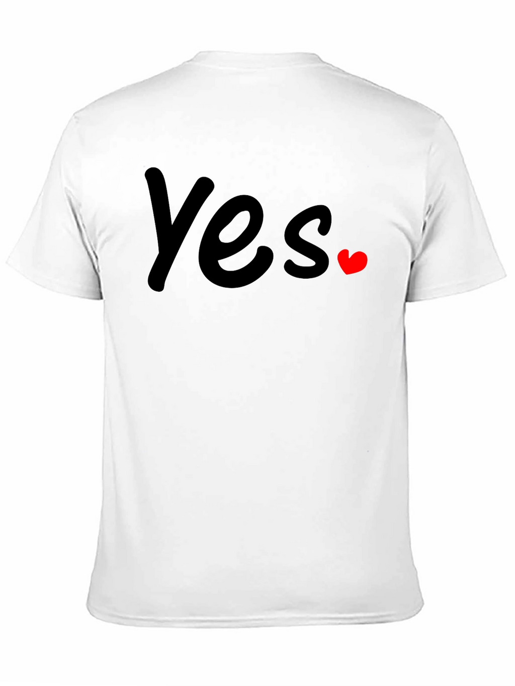 Yes with Heart Graphic T-Shirt - Casual Wear