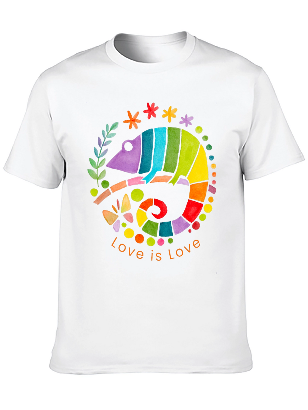 Rainbow Chameleon Love is Love T-Shirt