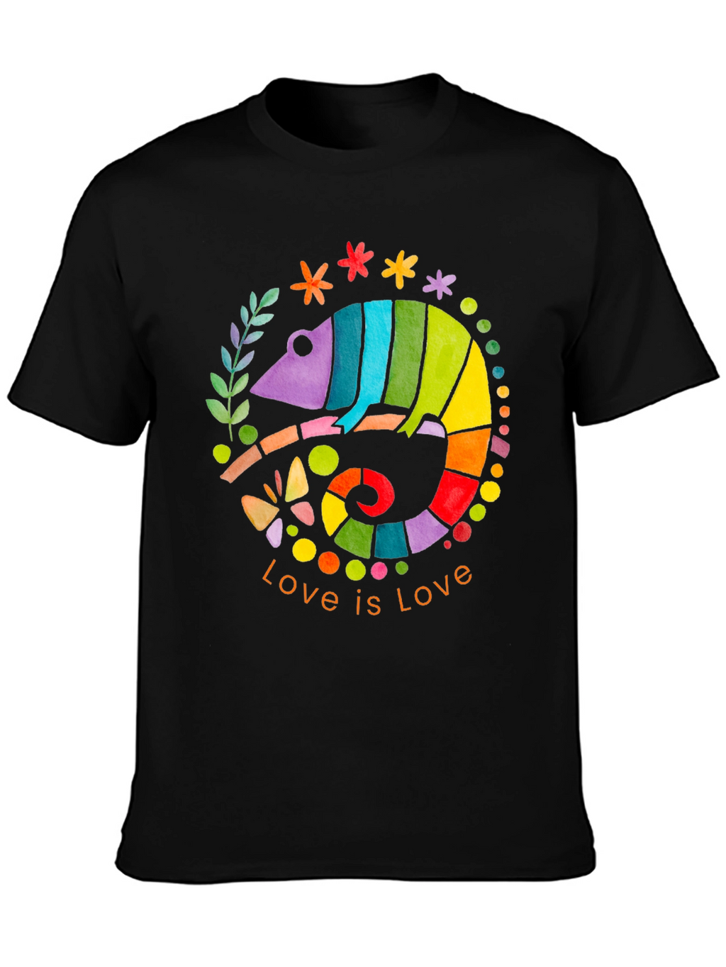 Rainbow Chameleon Love is Love T-Shirt