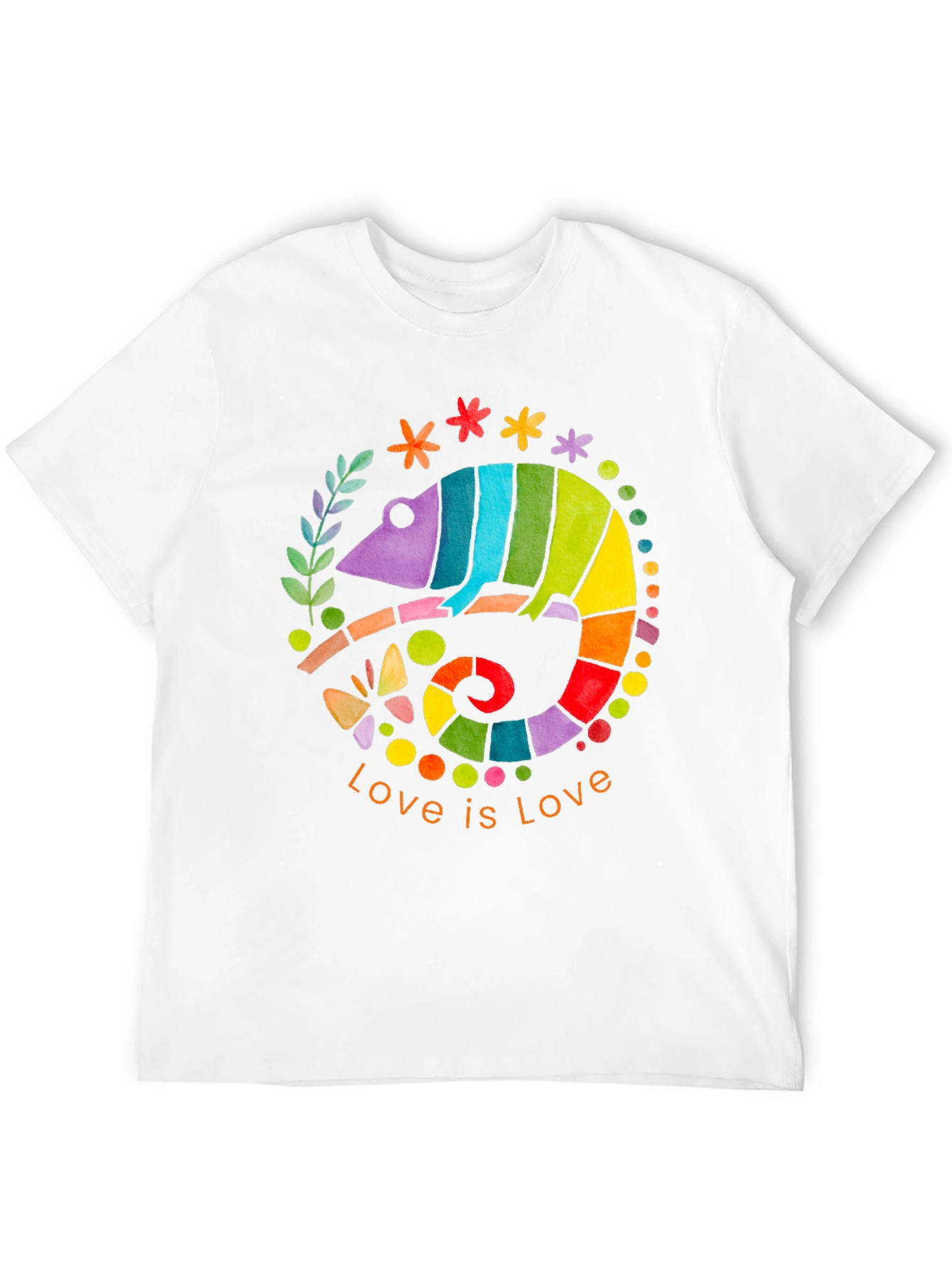 Rainbow Chameleon Love is Love T-Shirt
