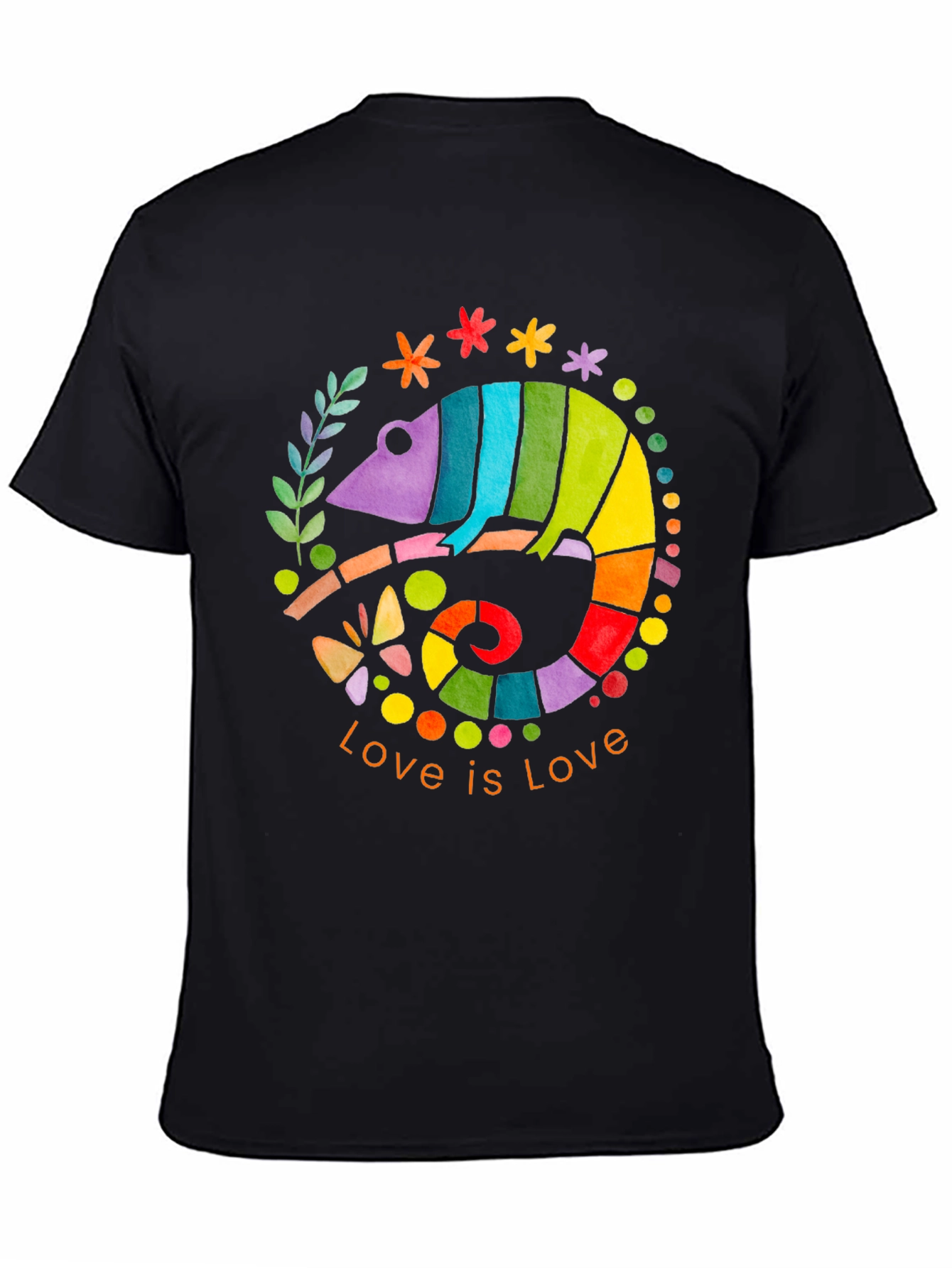 Rainbow Chameleon Love is Love T-Shirt