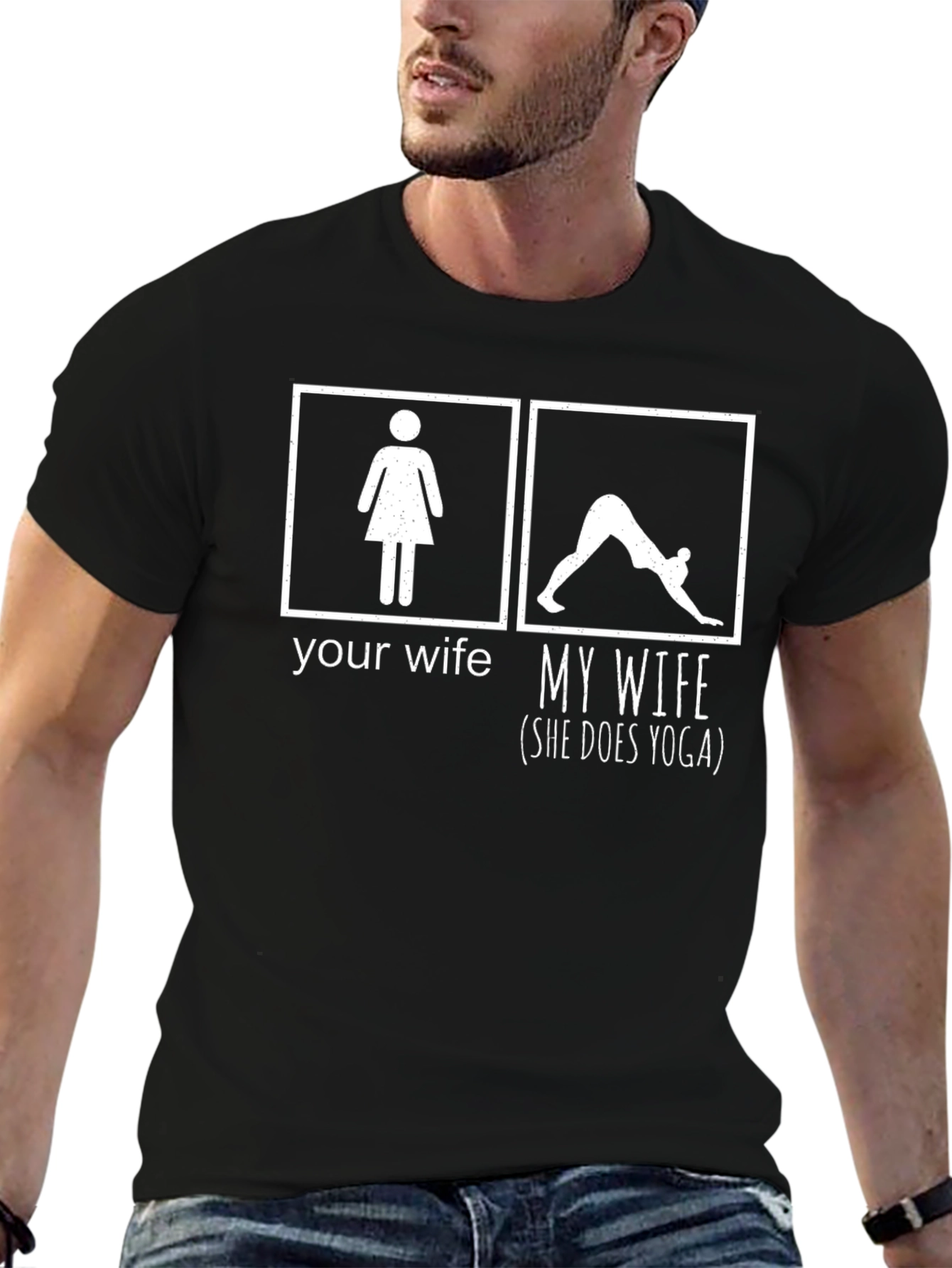 Yoga Wife Graphic T-Shirt - Funny Husband Gift