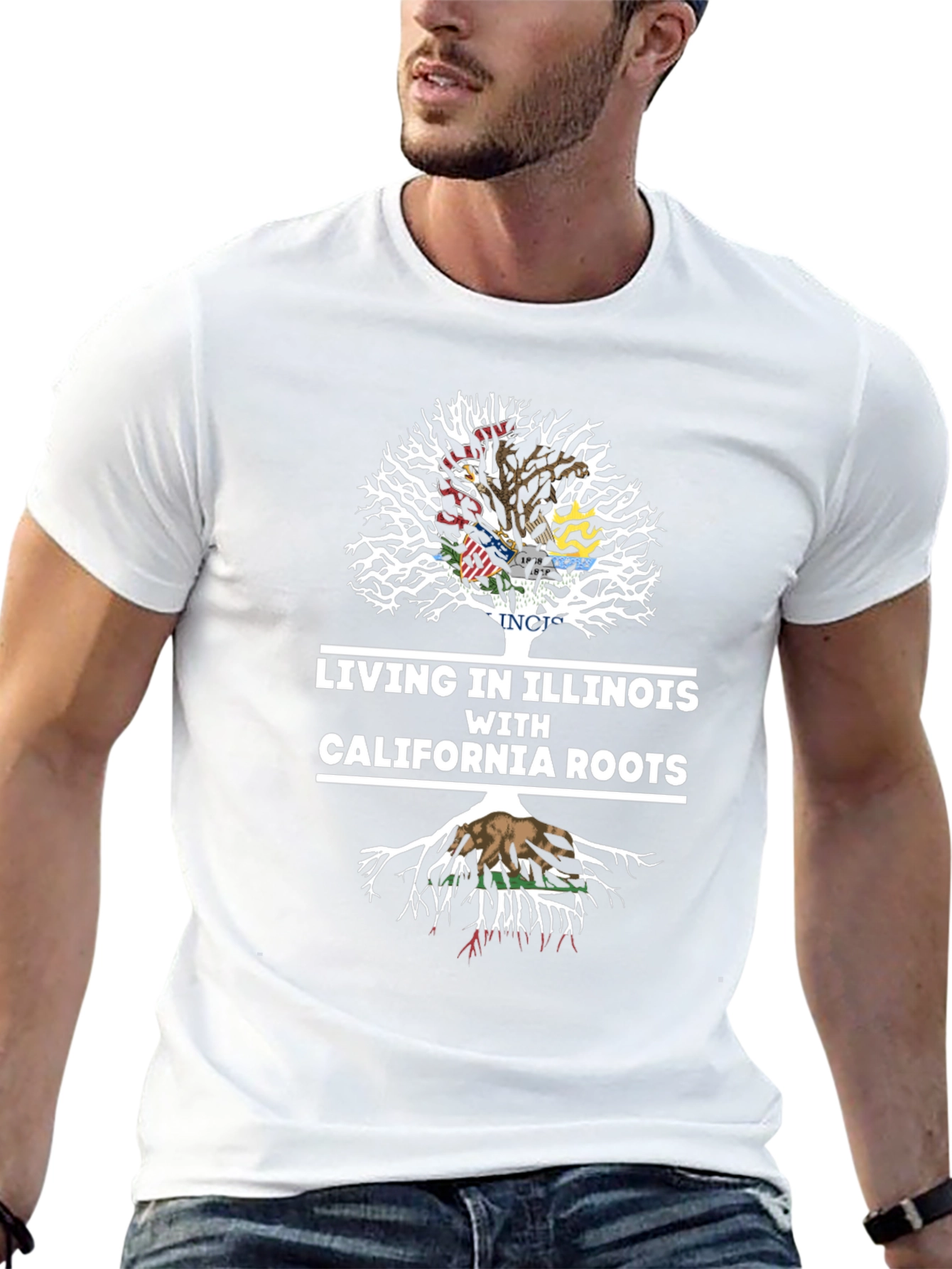 Illinois Roots Tee - Black Cotton Graphic T-Shirt