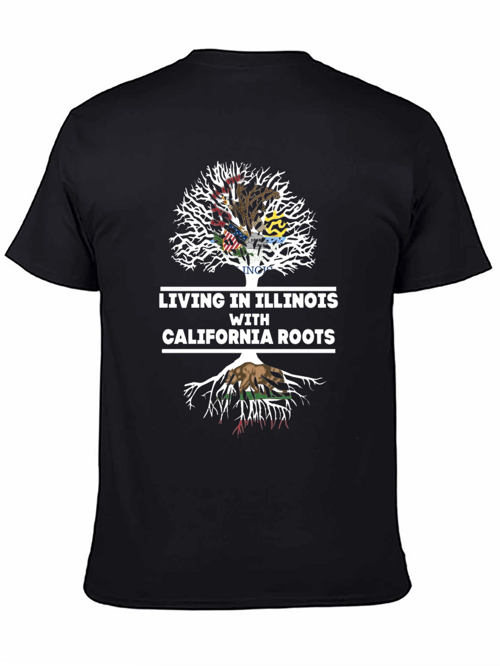 Illinois Roots Tee - Black Cotton Graphic T-Shirt