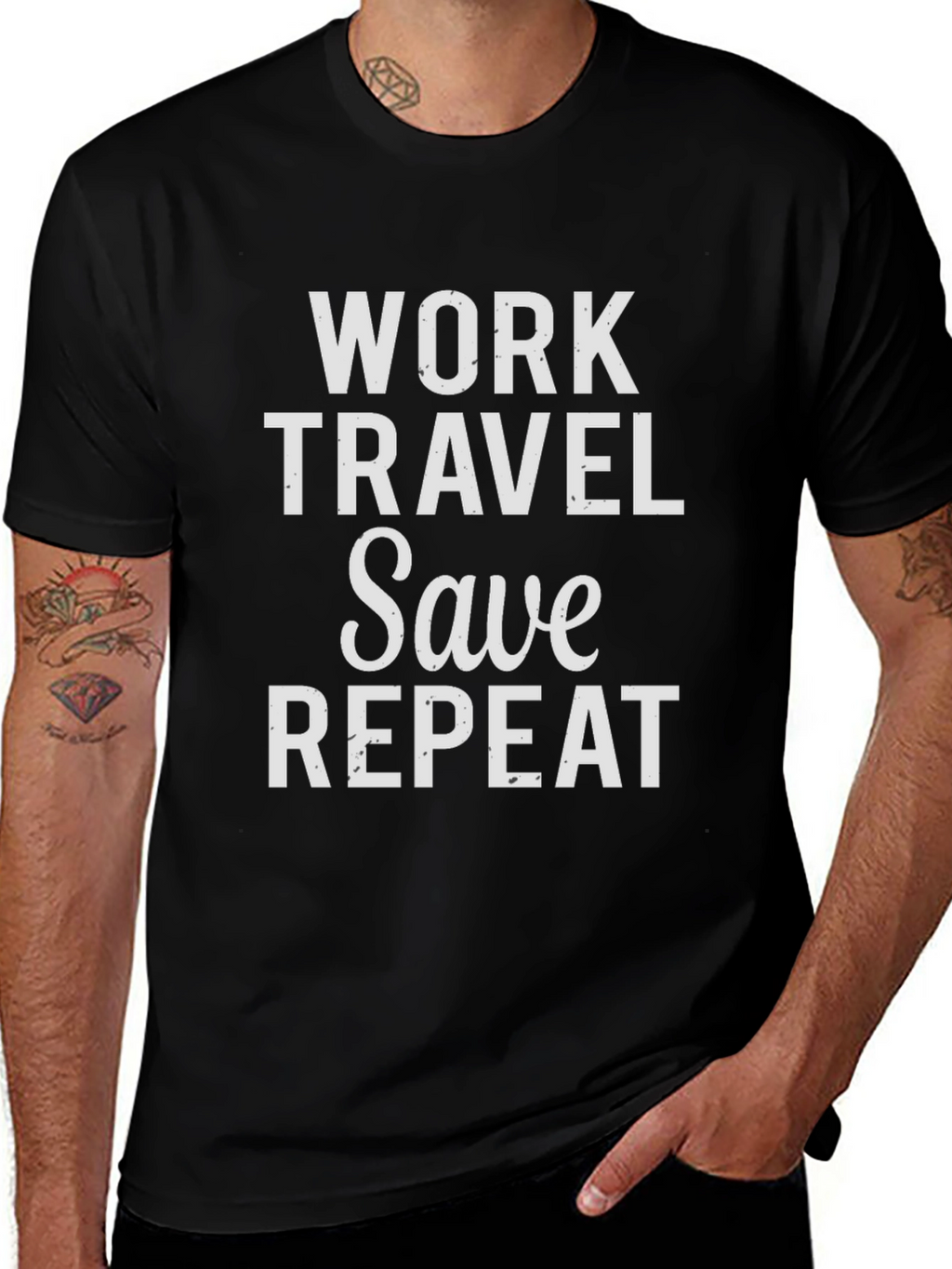 Work Travel Save Repeat Graphic Tee