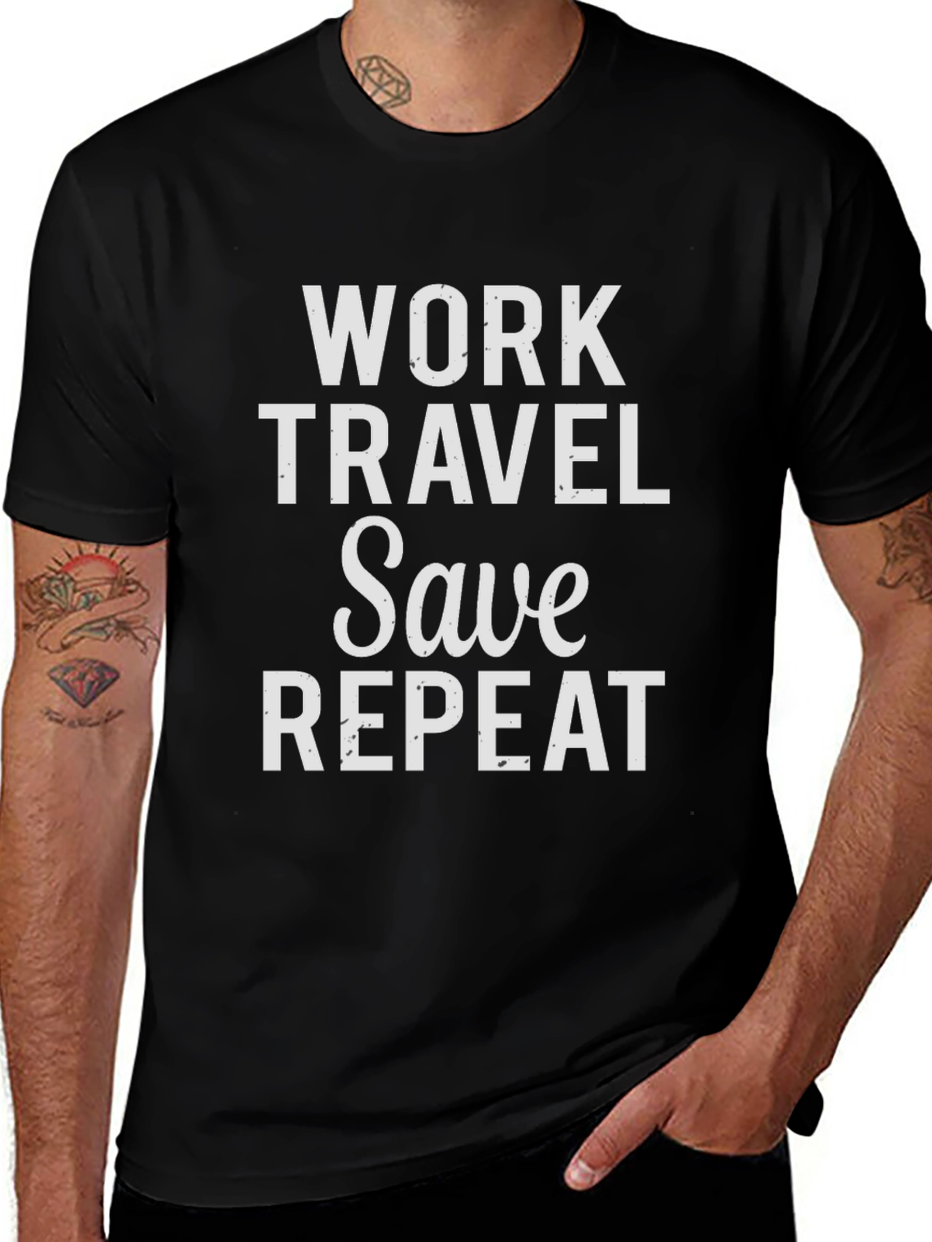 Work Travel Save Repeat Graphic Tee
