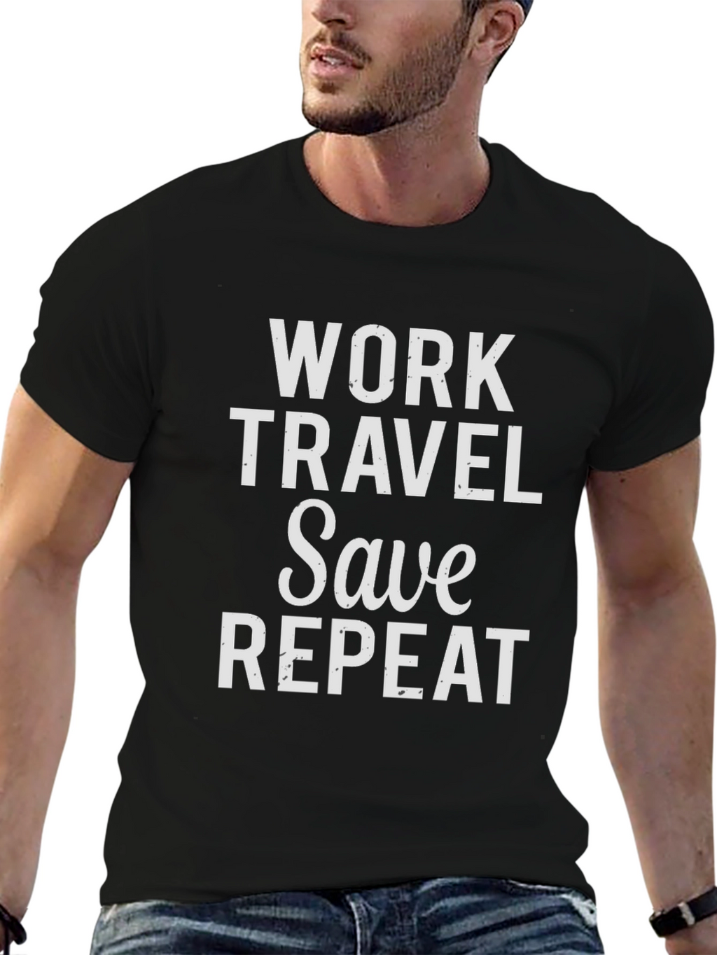 Work Travel Save Repeat Graphic Tee