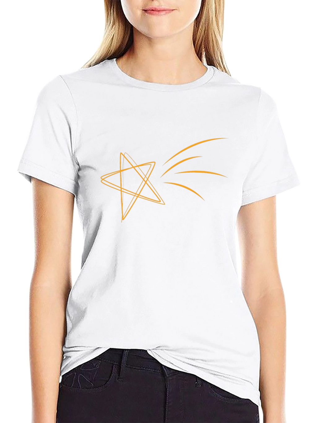 Mens Black T-Shirt with Star Graphic