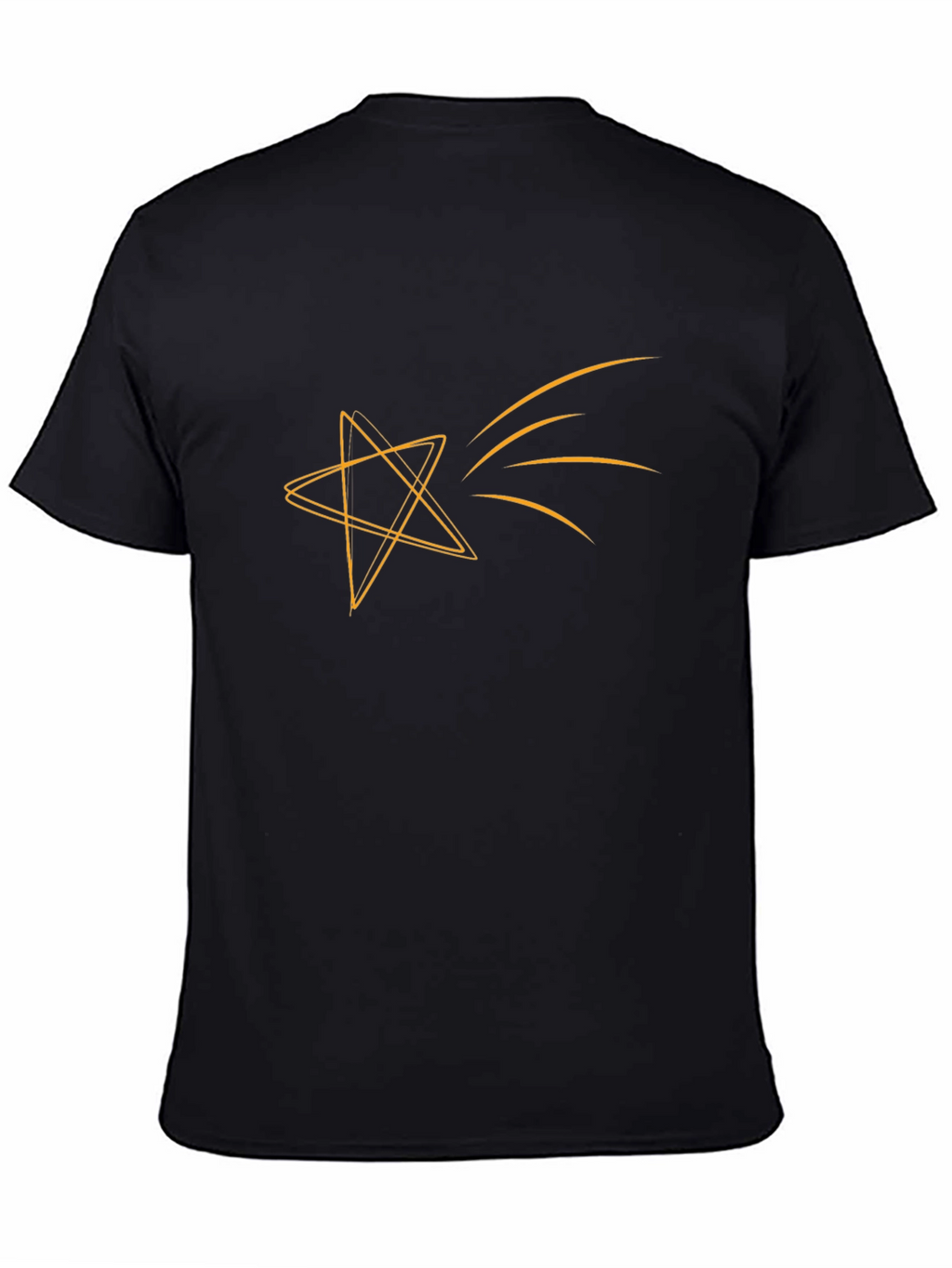 Mens Black T-Shirt with Star Graphic