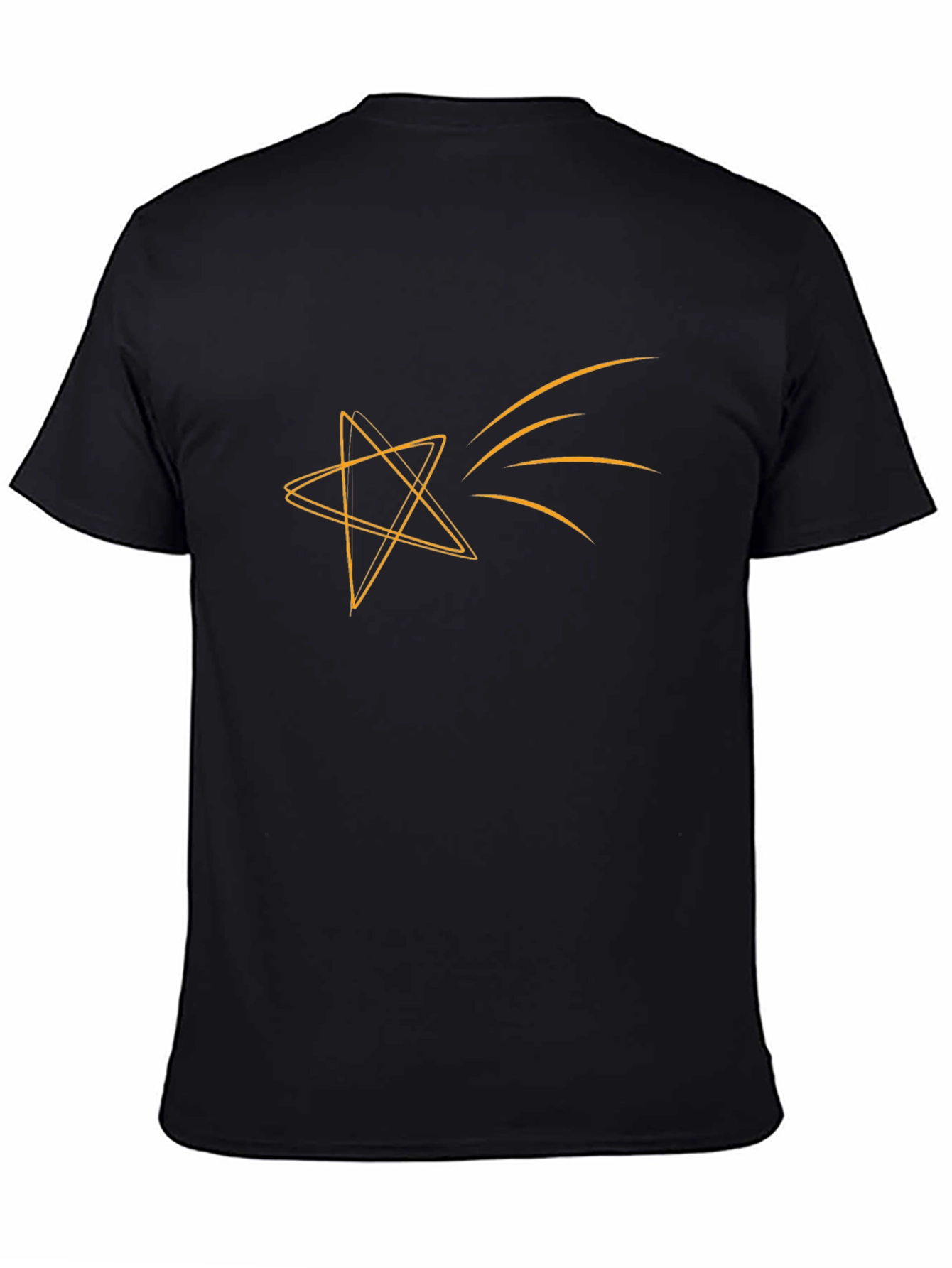 Mens Black T-Shirt with Star Graphic