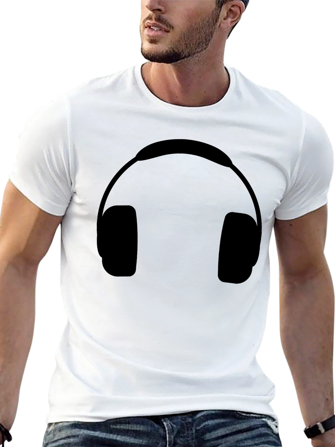 Headphone Graphic Black T-Shirt