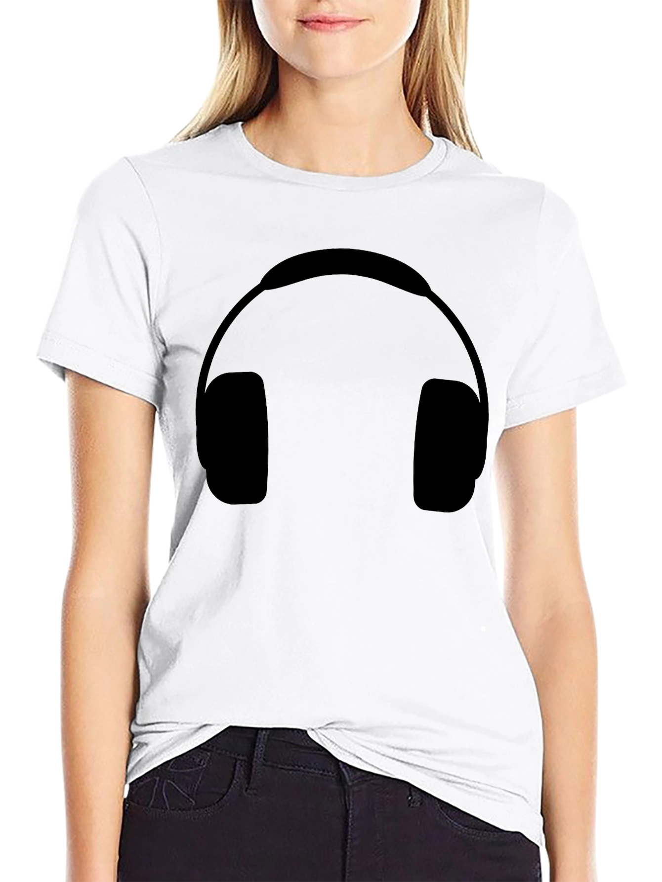 Headphone Graphic Black T-Shirt
