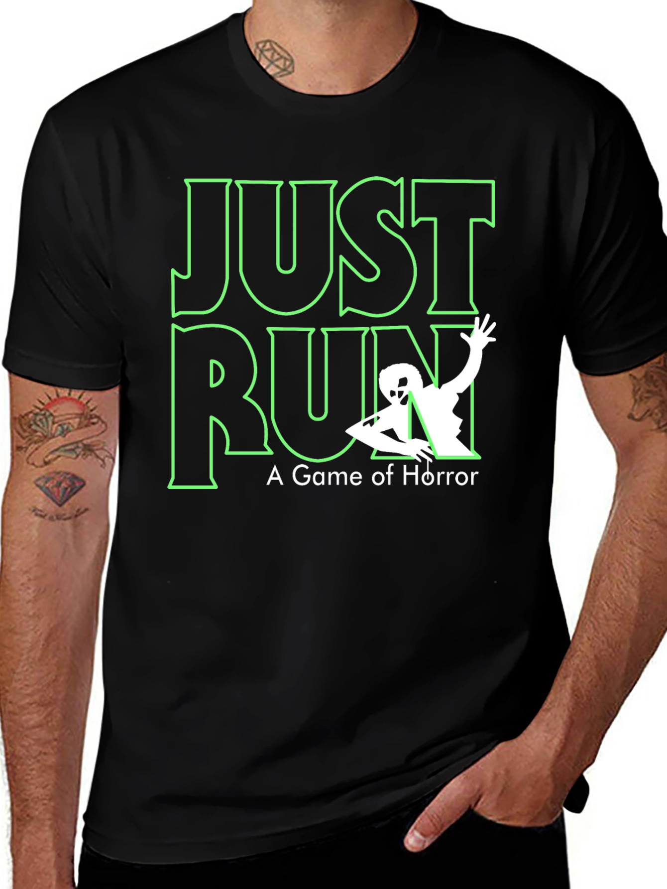 Just Run T-Shirt: A Game of Horror - Black