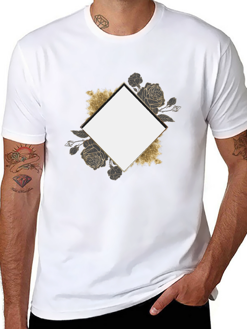 Floral Framed Graphic Tee - Stylish & Unique