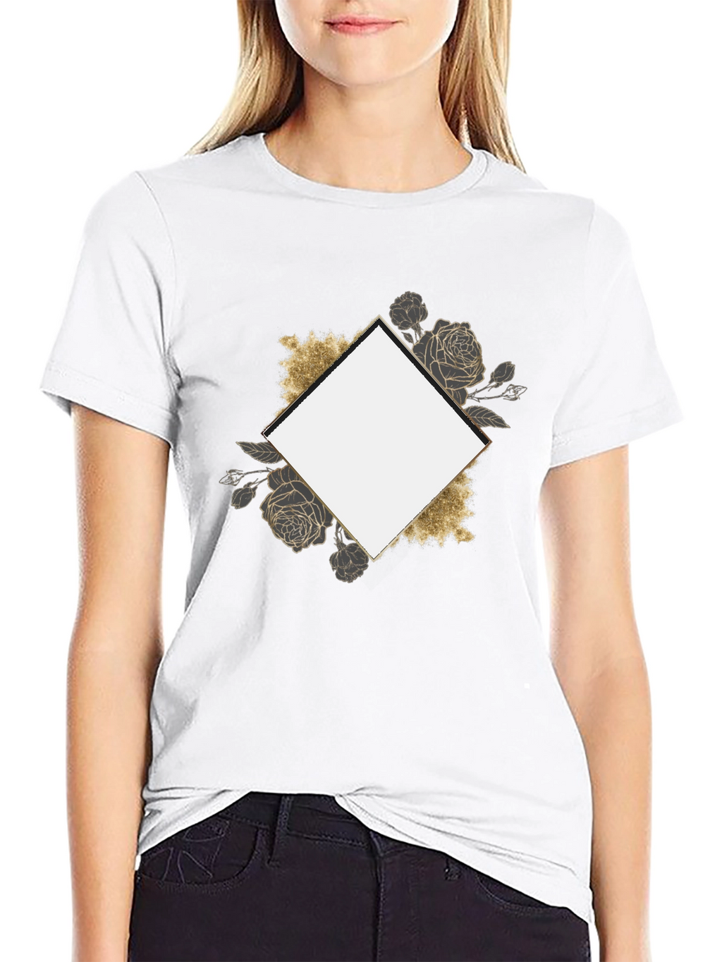Floral Framed Graphic Tee - Stylish & Unique