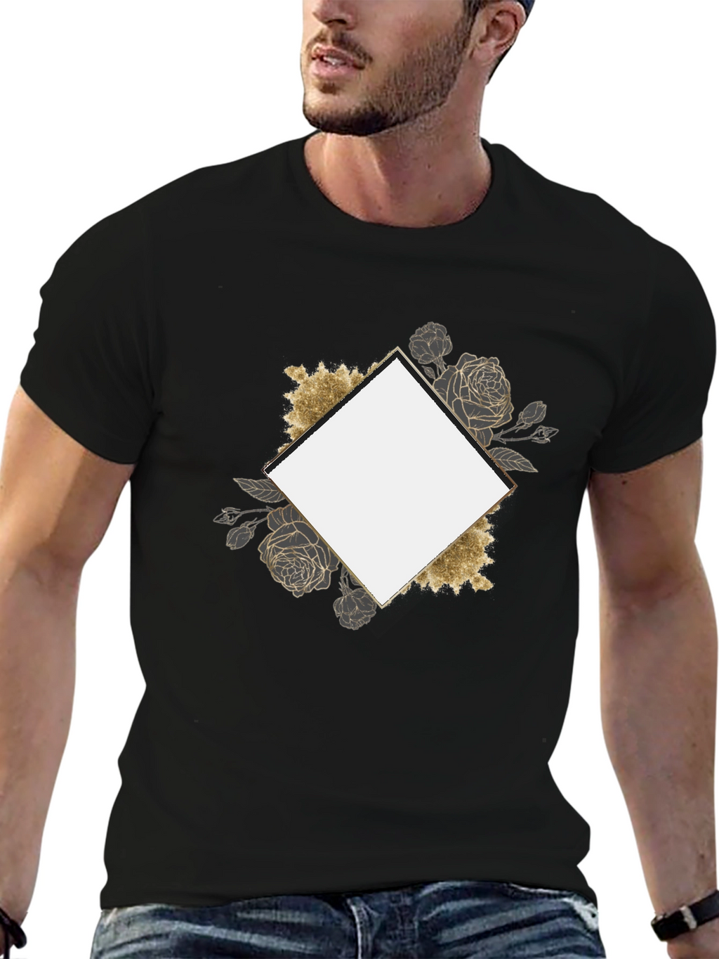Floral Framed Graphic Tee - Stylish & Unique