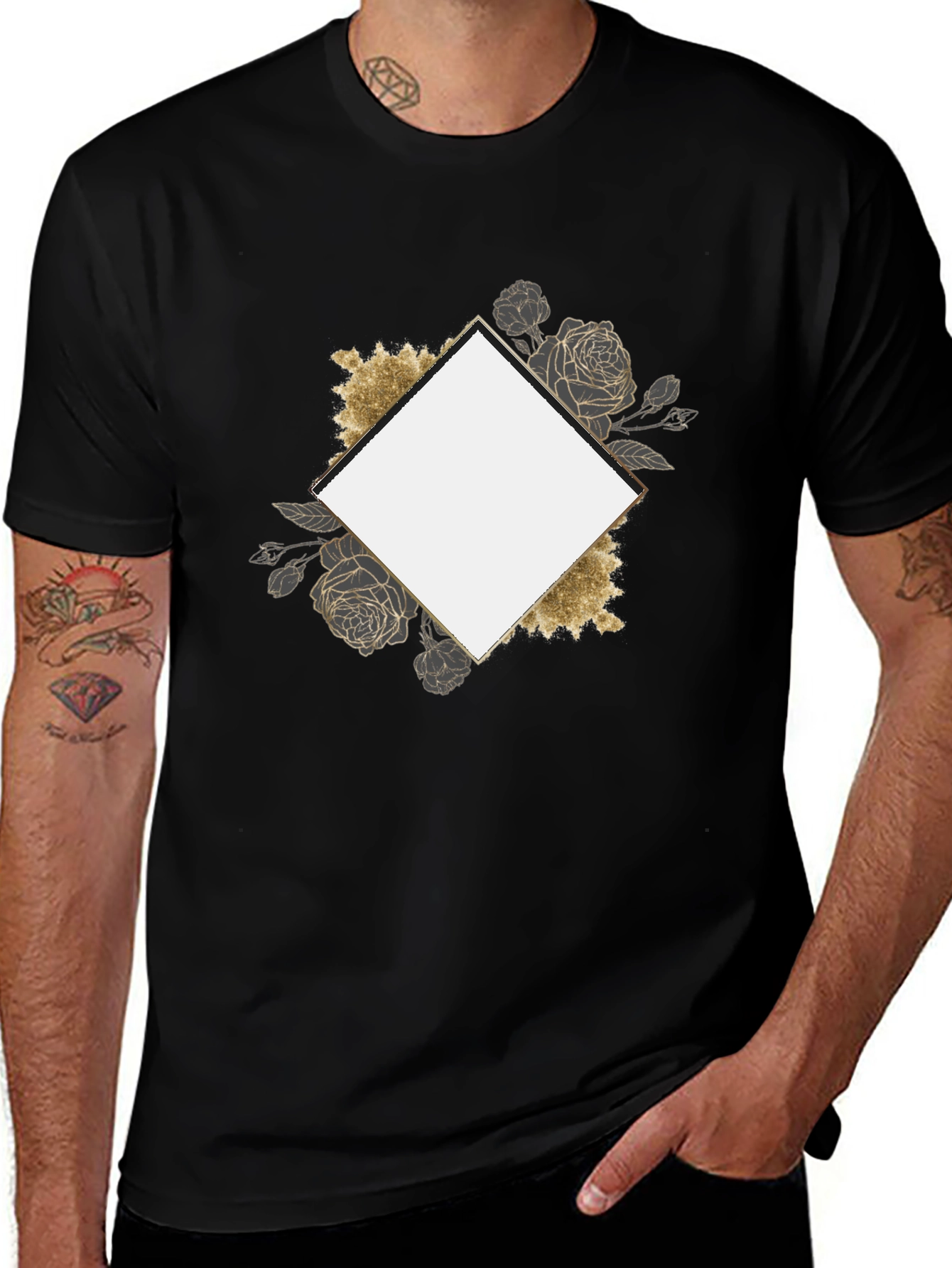 Floral Framed Graphic Tee - Stylish & Unique