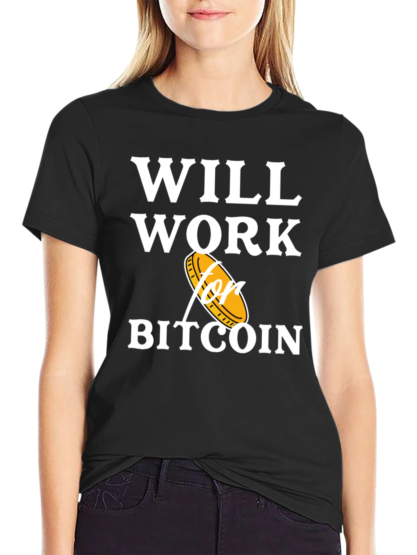 Will Work for Bitcoin T-Shirt Crypto Currency Tee