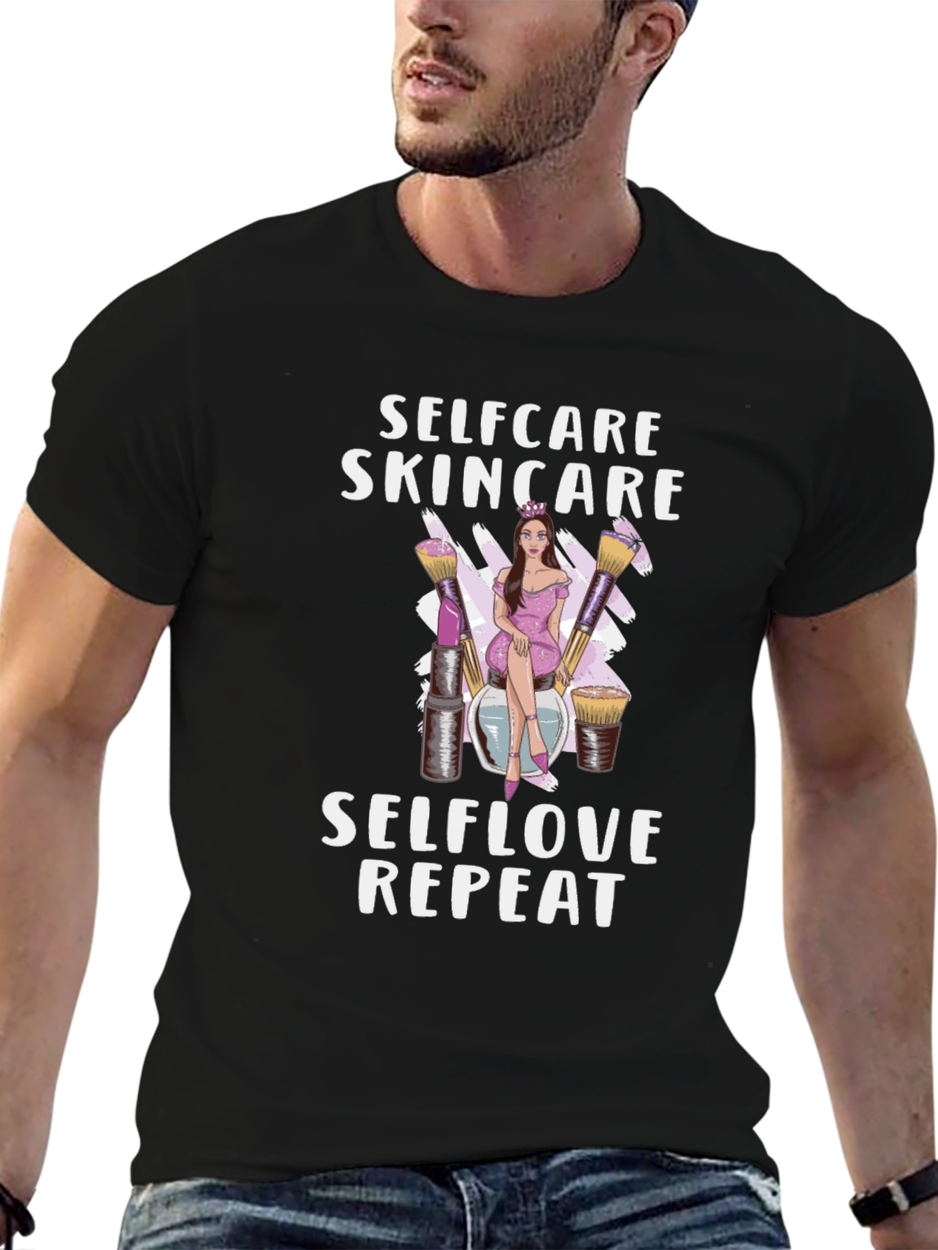 Selfcare Skincare T-Shirt: Selflove Repeat Design
