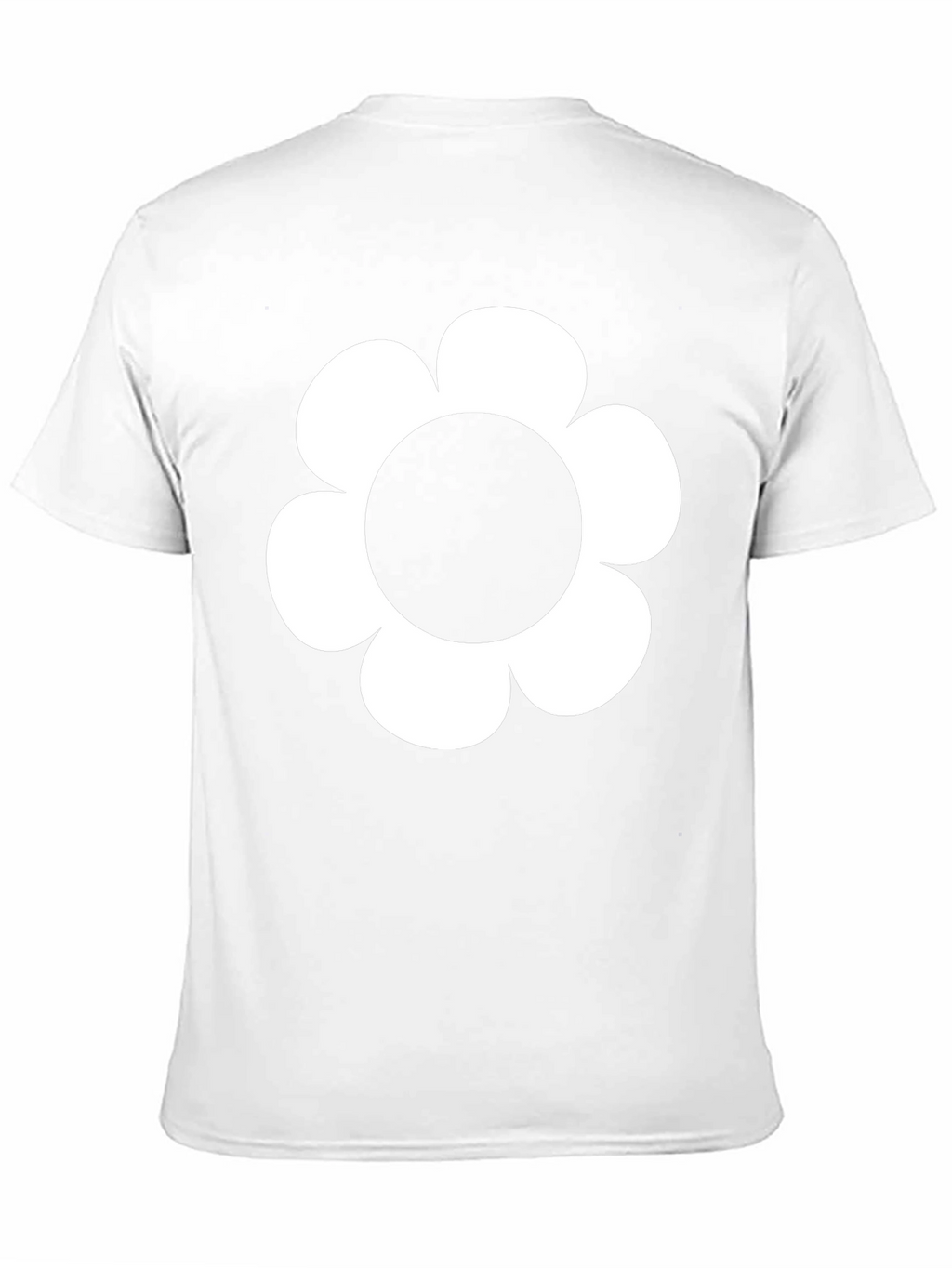 Black T-Shirt with White Flower Graphic