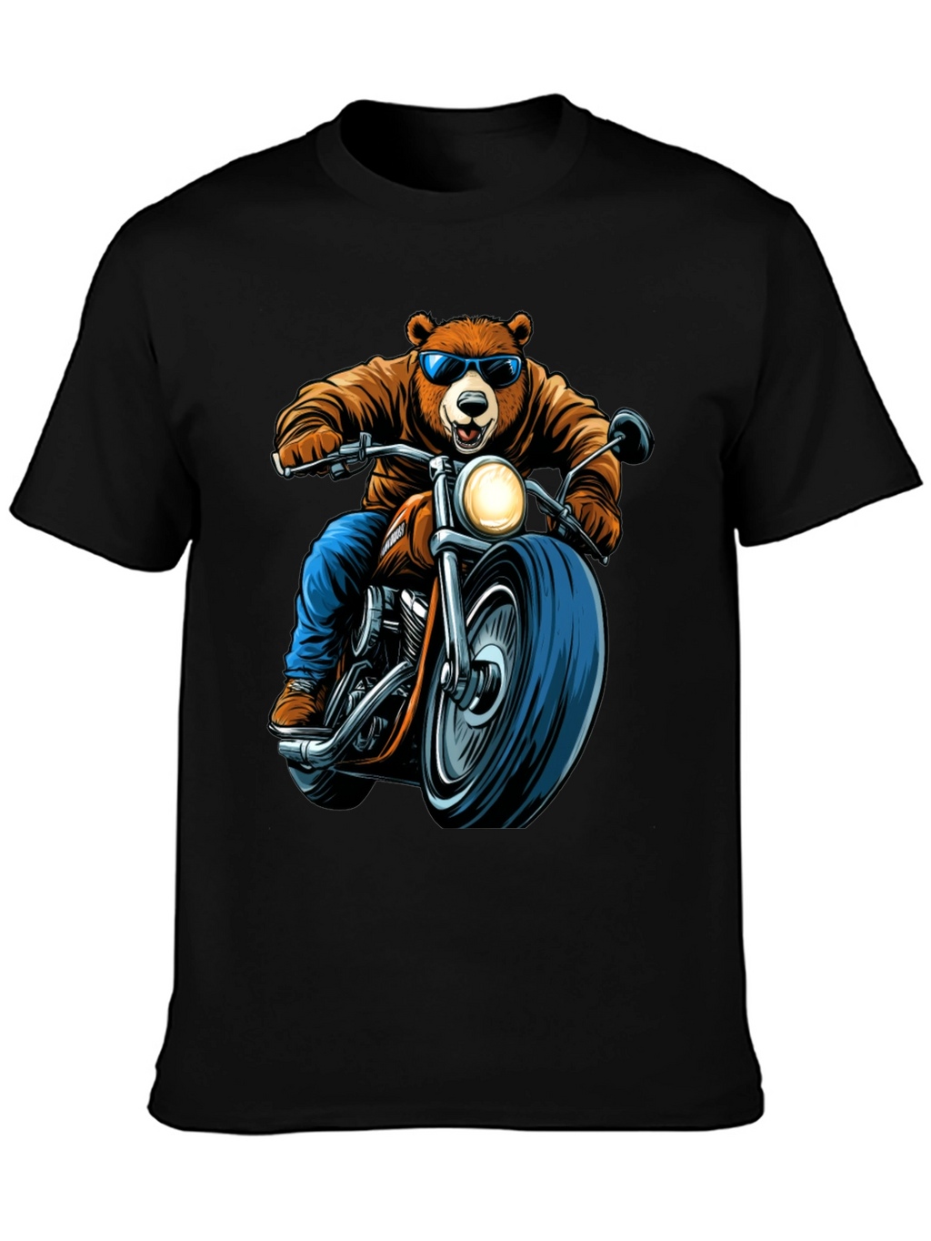 Bear Rider Graphic Tee - Cool Biker Bear T-Shirt