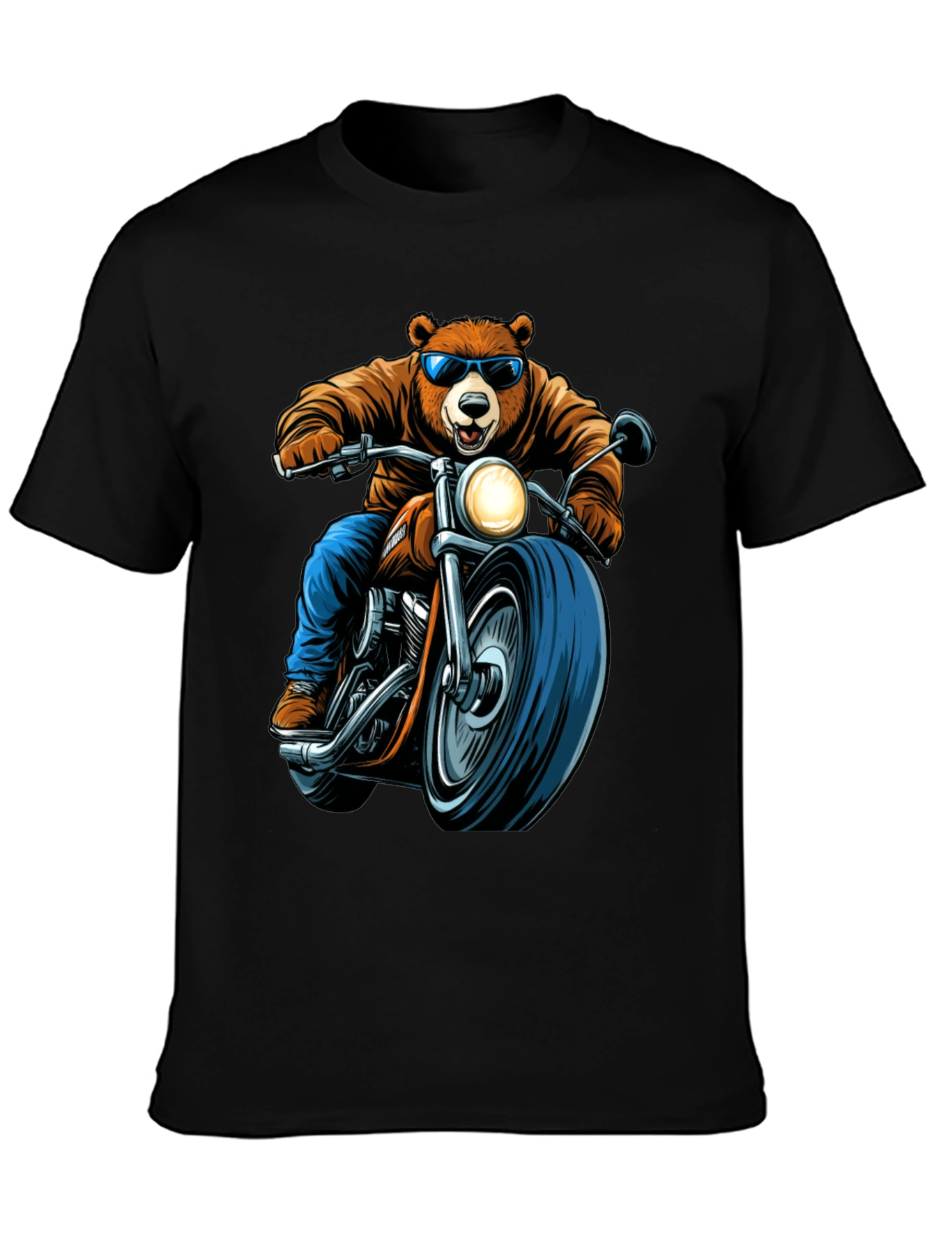 Bear Rider Graphic Tee - Cool Biker Bear T-Shirt