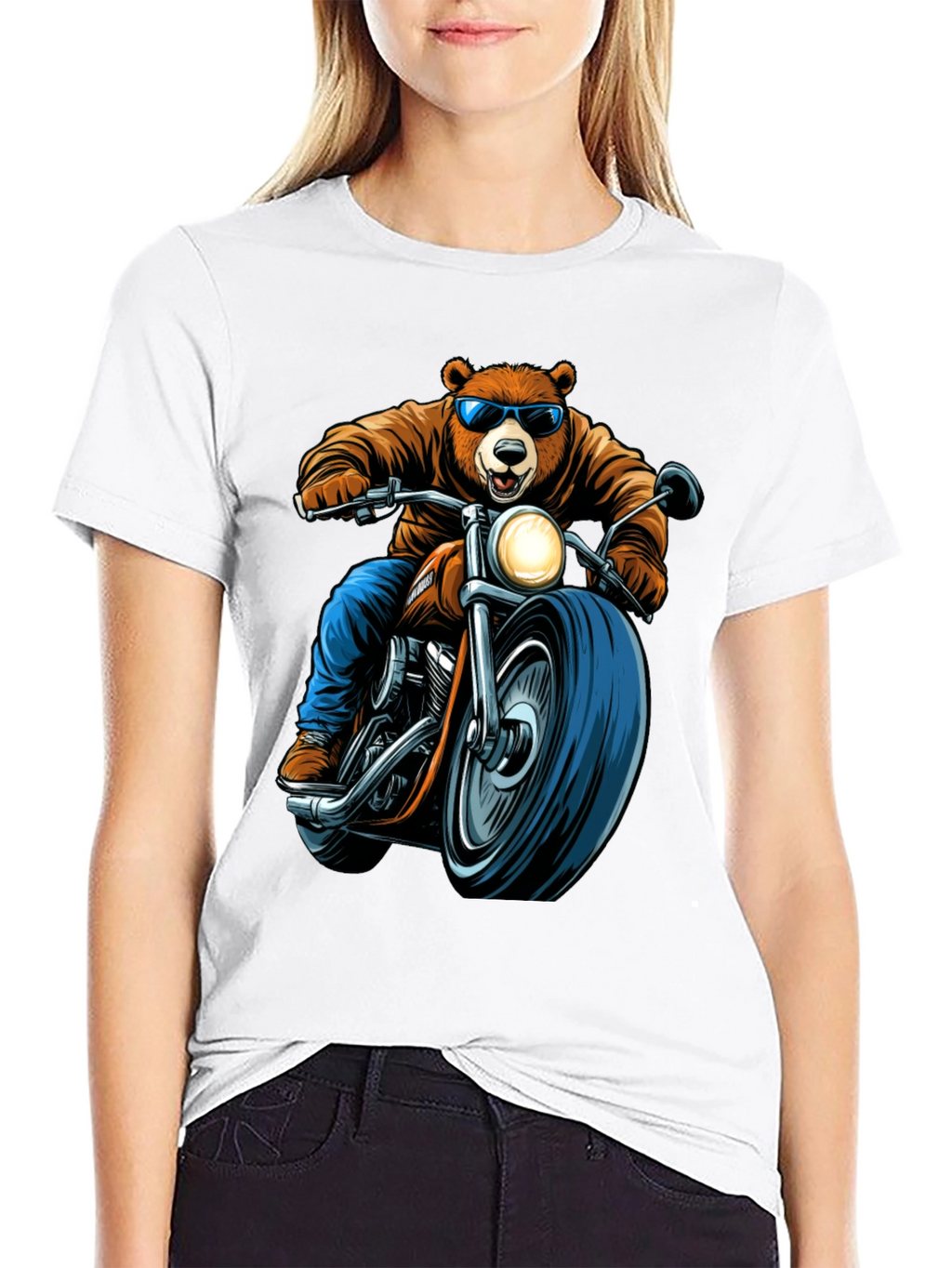 Bear Rider Graphic Tee - Cool Biker Bear T-Shirt