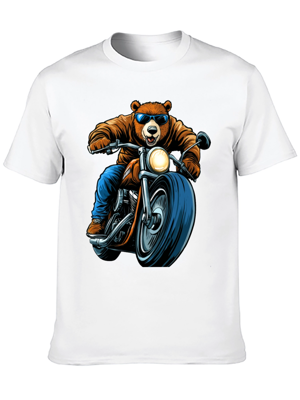 Bear Rider Graphic Tee - Cool Biker Bear T-Shirt