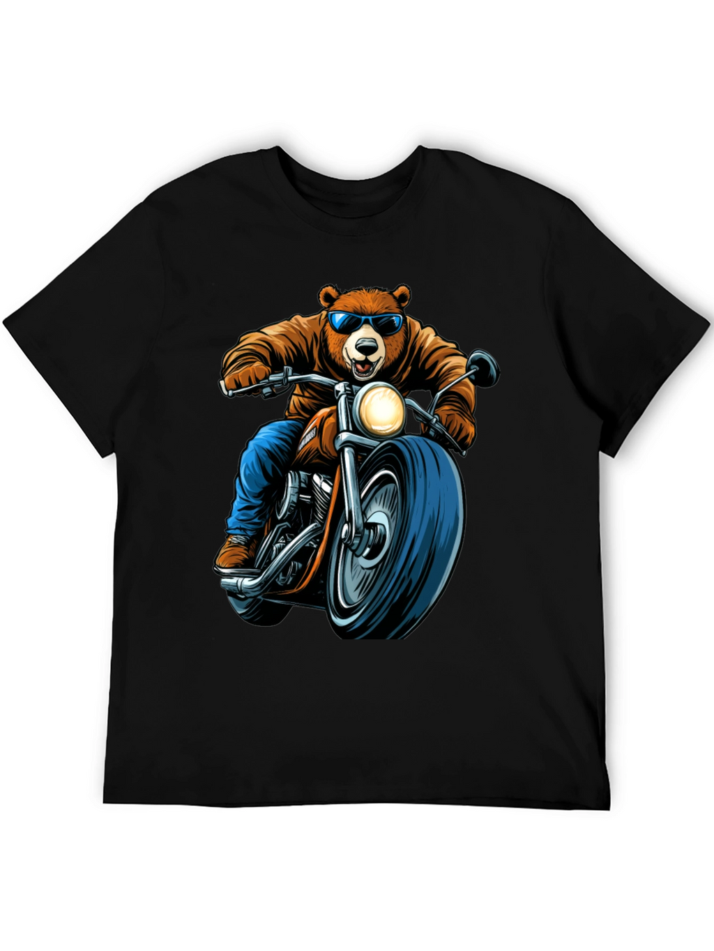 Bear Rider Graphic Tee - Cool Biker Bear T-Shirt