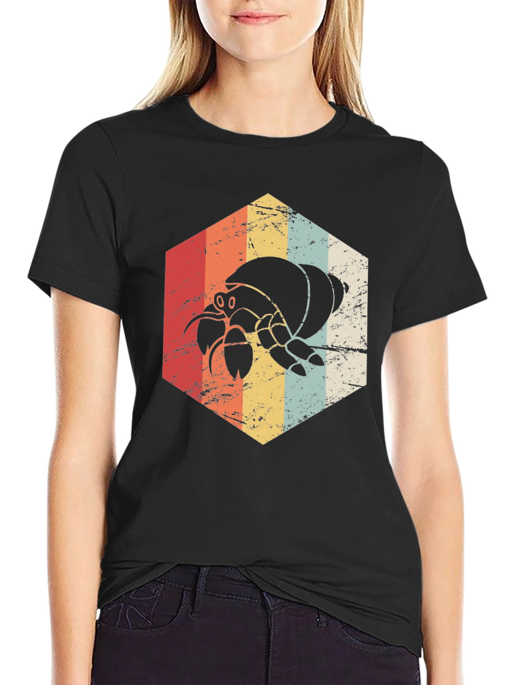Retro Hermit Crab Graphic Tee - Unisex Black T-Shirt