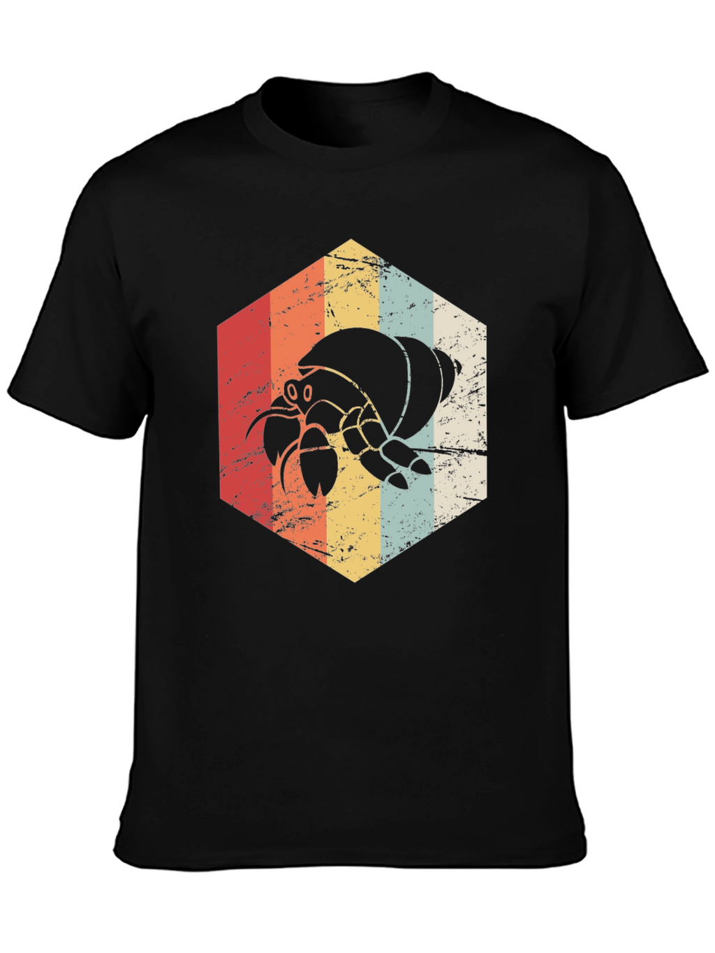 Retro Hermit Crab Graphic Tee - Unisex Black T-Shirt