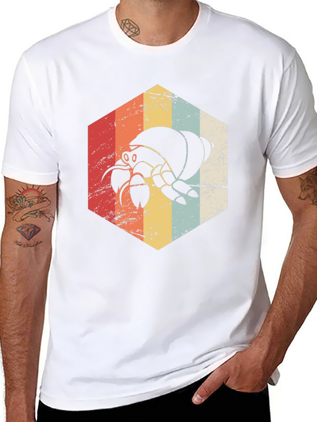 Retro Hermit Crab Graphic Tee - Unisex Black T-Shirt