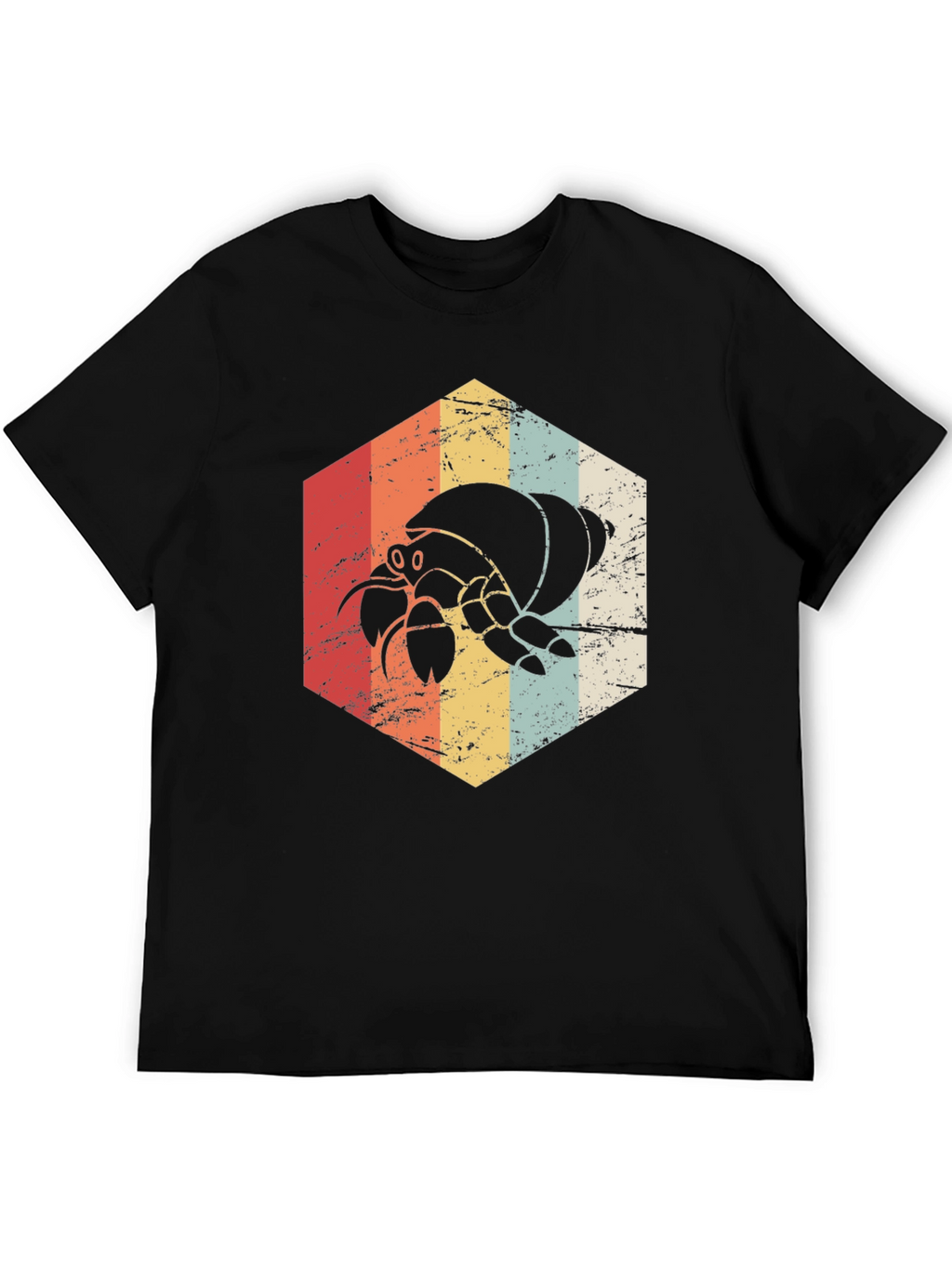 Retro Hermit Crab Graphic Tee - Unisex Black T-Shirt