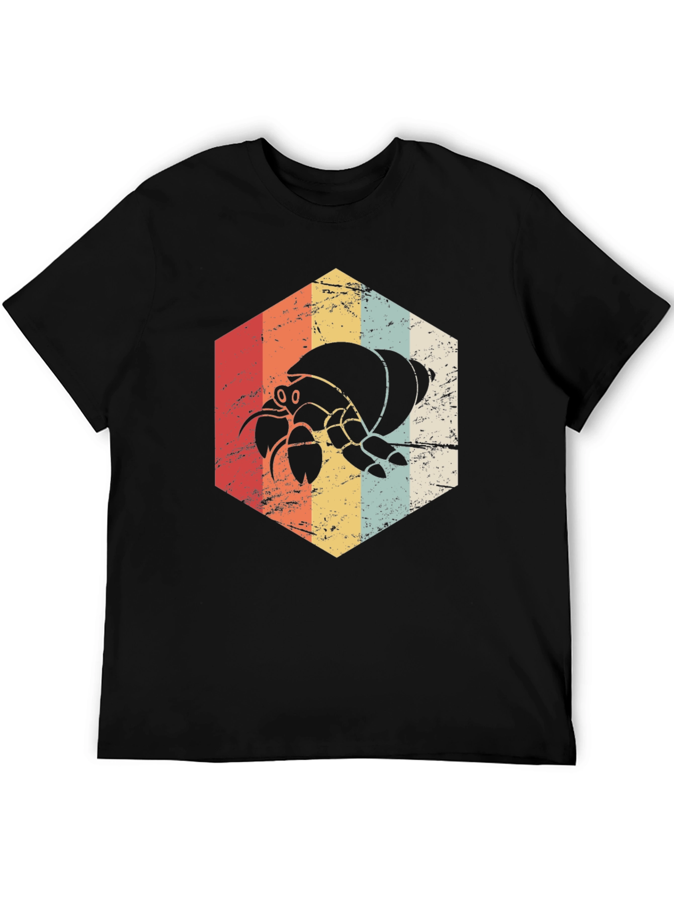 Retro Hermit Crab Graphic Tee - Unisex Black T-Shirt