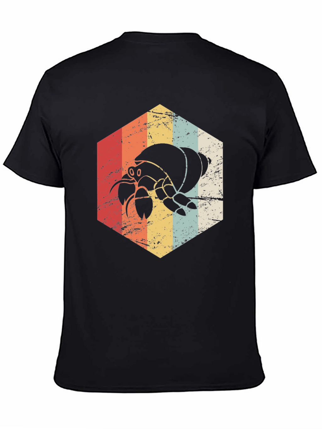 Retro Hermit Crab Graphic Tee - Unisex Black T-Shirt